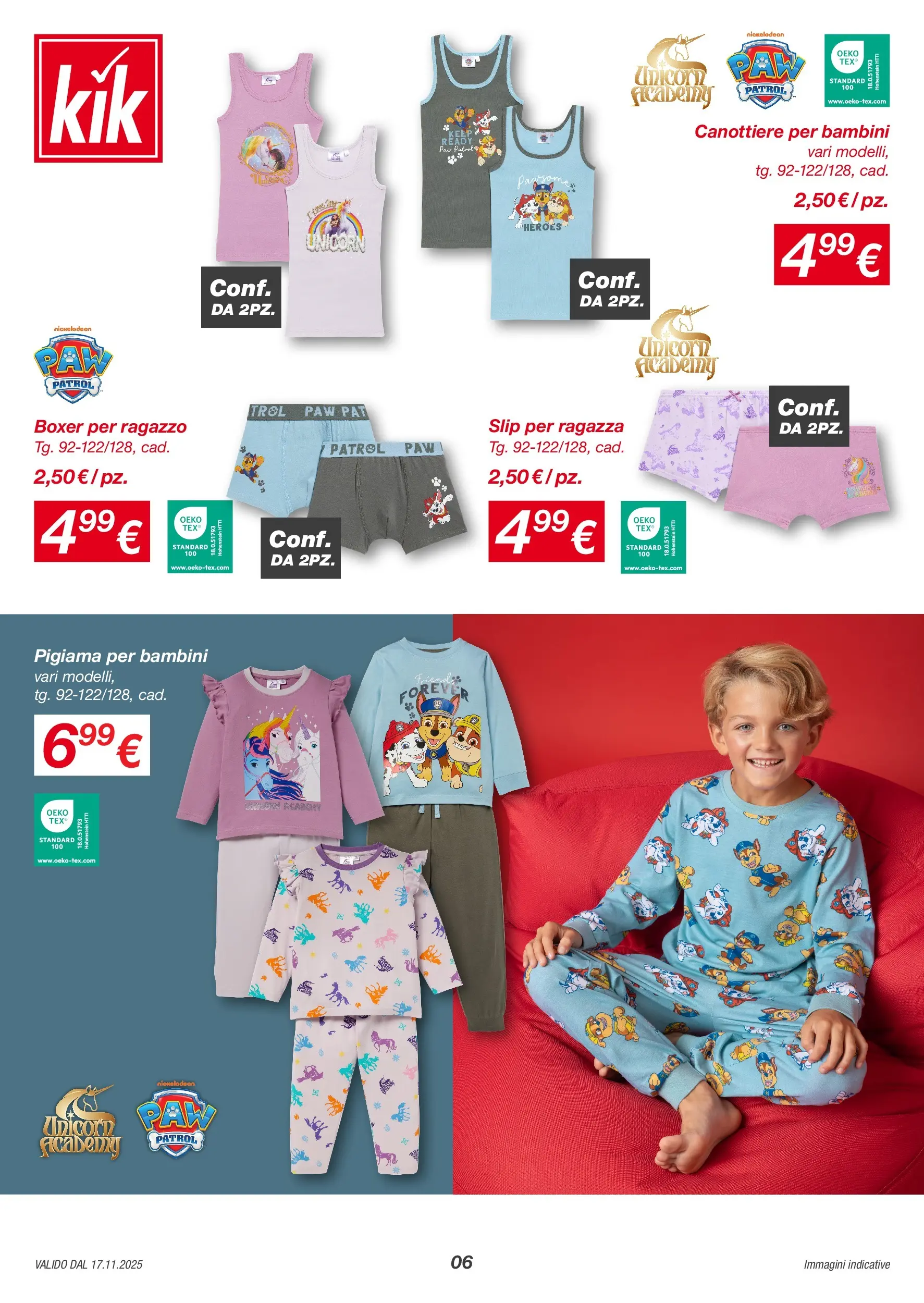 KiK volantino dal 17/11 > BLACK FRIDAY 2025 | Pagina: 6 | Prodotti: Pigiama, Slip, Boxer