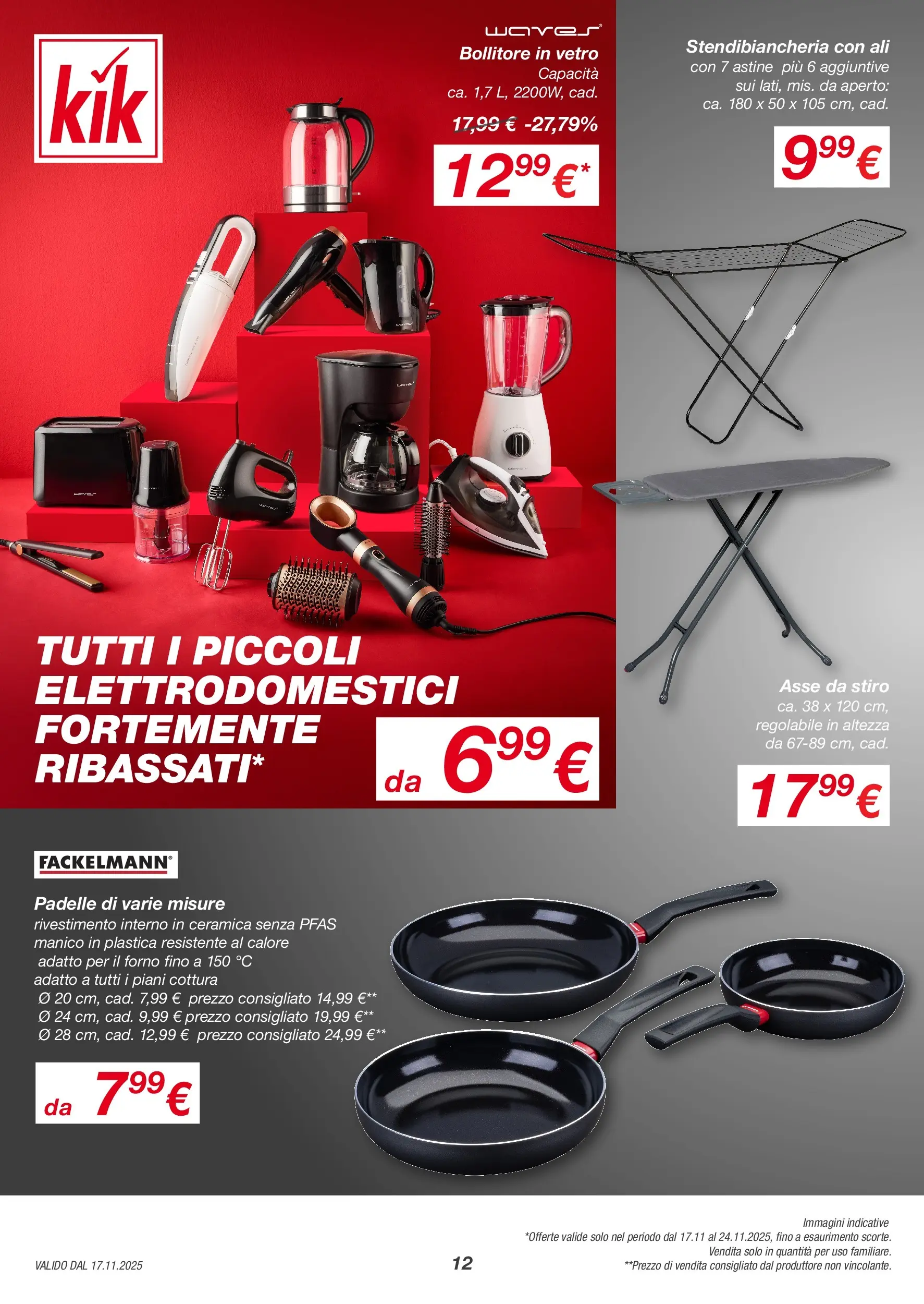 KiK volantino dal 17/11 > BLACK FRIDAY 2025 | Pagina: 12 | Prodotti: Stendibiancheria, Forno, Il forno, Bollitore