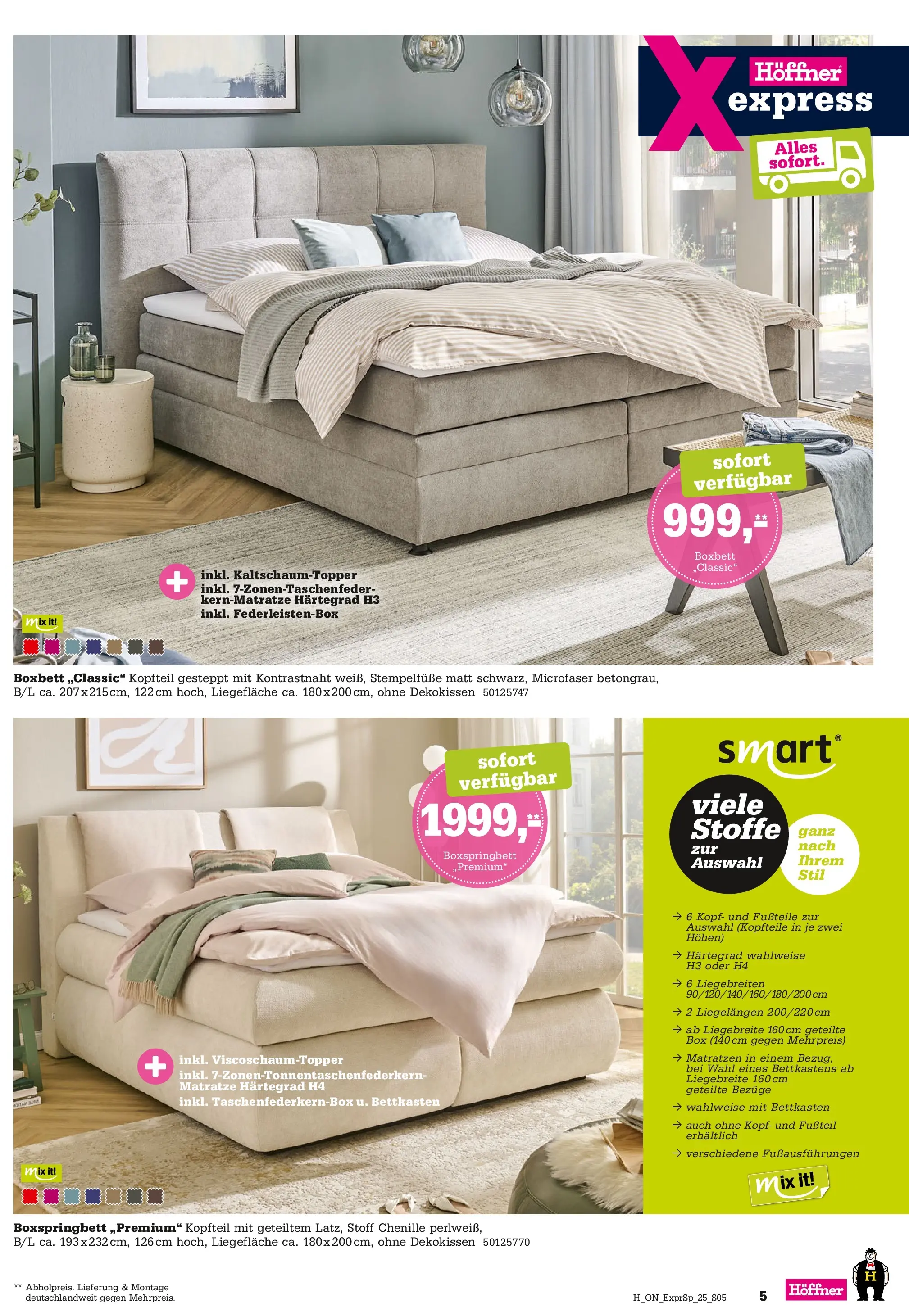 Höffner - Höffner: Möbelangebote (ab 11.11.2025) zum Blättern | Seite: 5 | Produkte: Matratze, Boxspringbett, Box