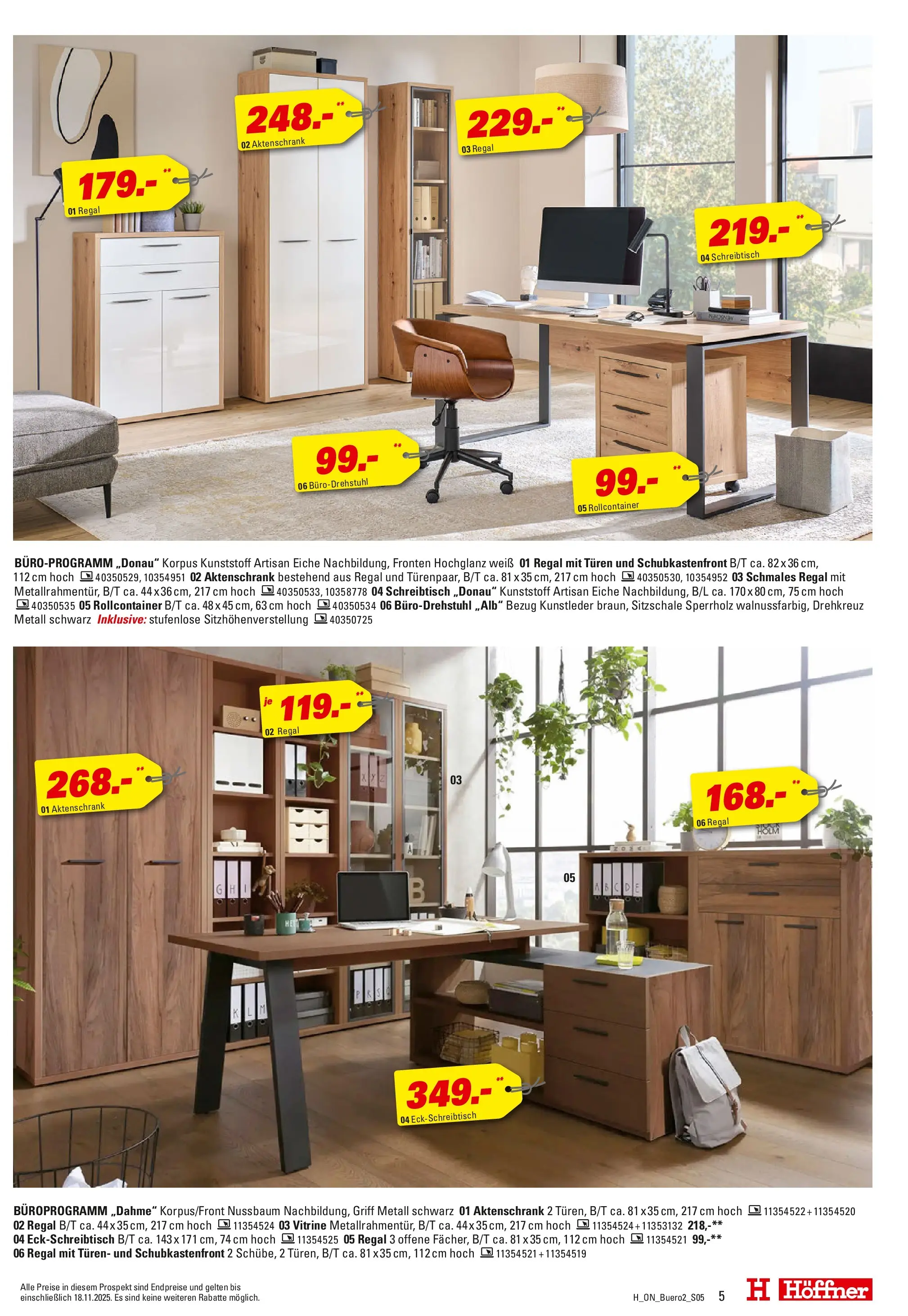 Höffner - Höffner: Möbelangebote (ab 11.11.2025) zum Blättern | Seite: 5 | Produkte: Vitrine, Regal, Rollcontainer