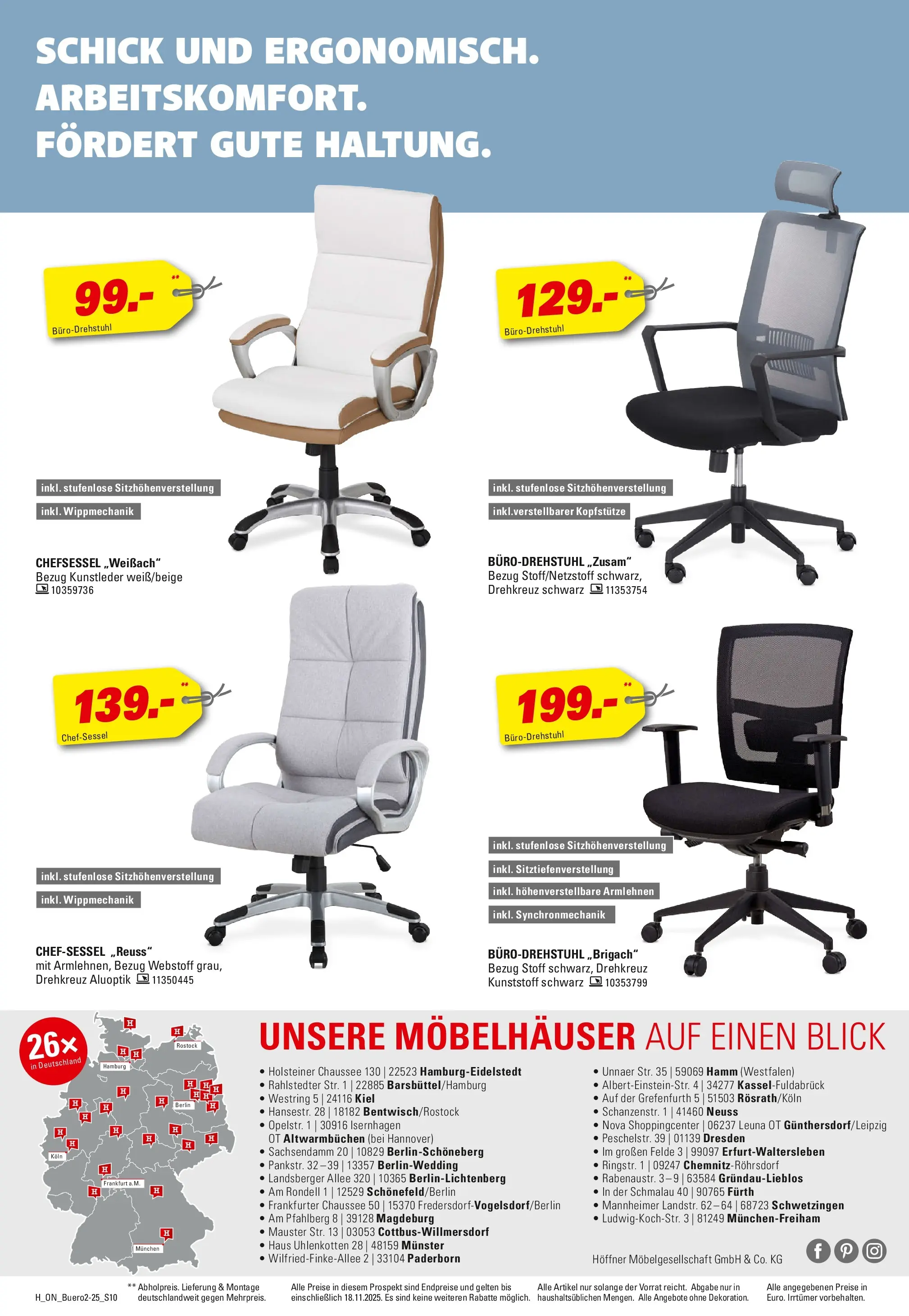 Höffner - Höffner: Möbelangebote (ab 11.11.2025) zum Blättern | Seite: 10 | Produkte: Chefsessel