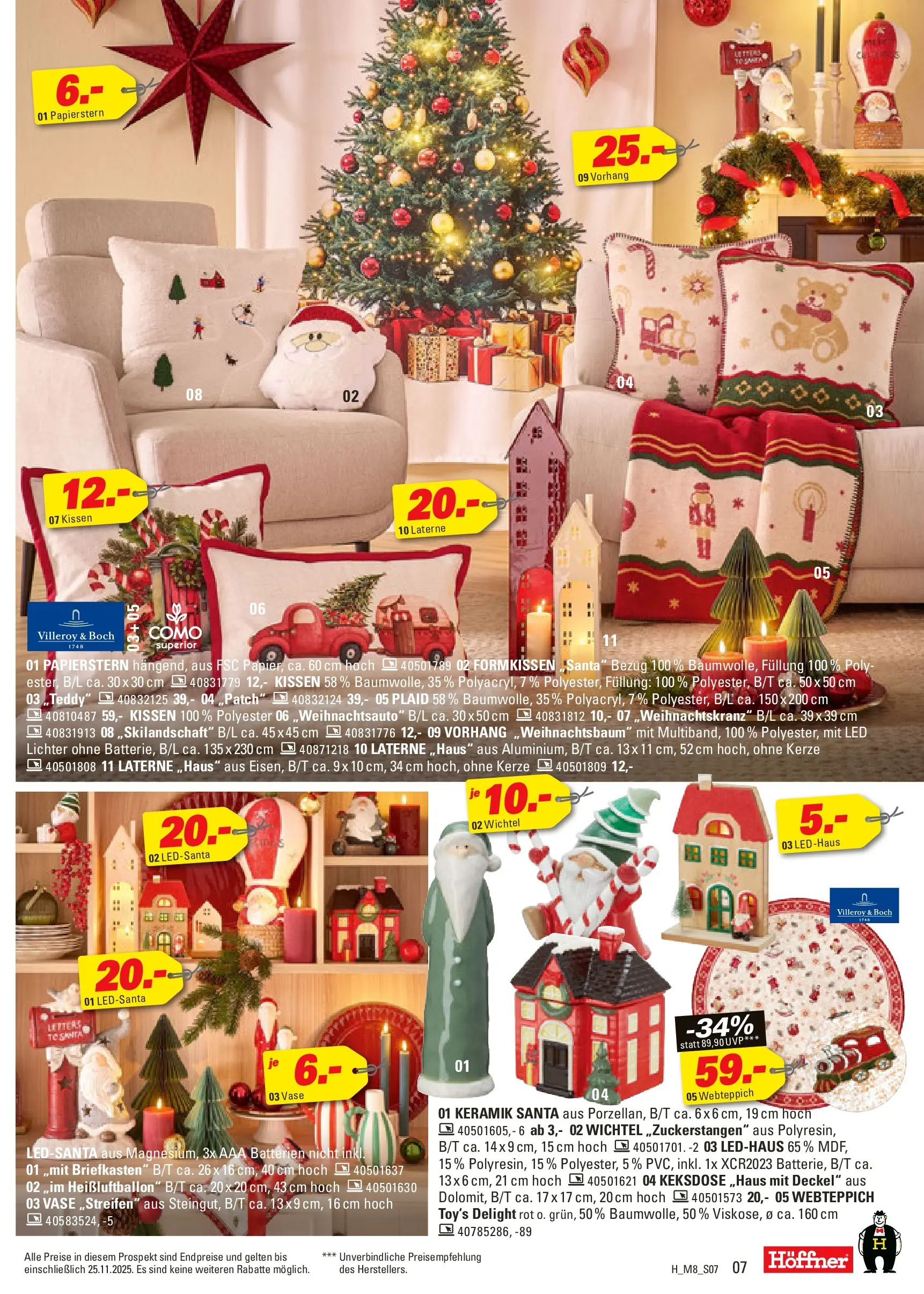 Höffner - Höffner: Möbelangebote (ab 11.11.2025) zum Blättern | Seite: 7 | Produkte: Kissen, Batterien, Vase, Vorhang