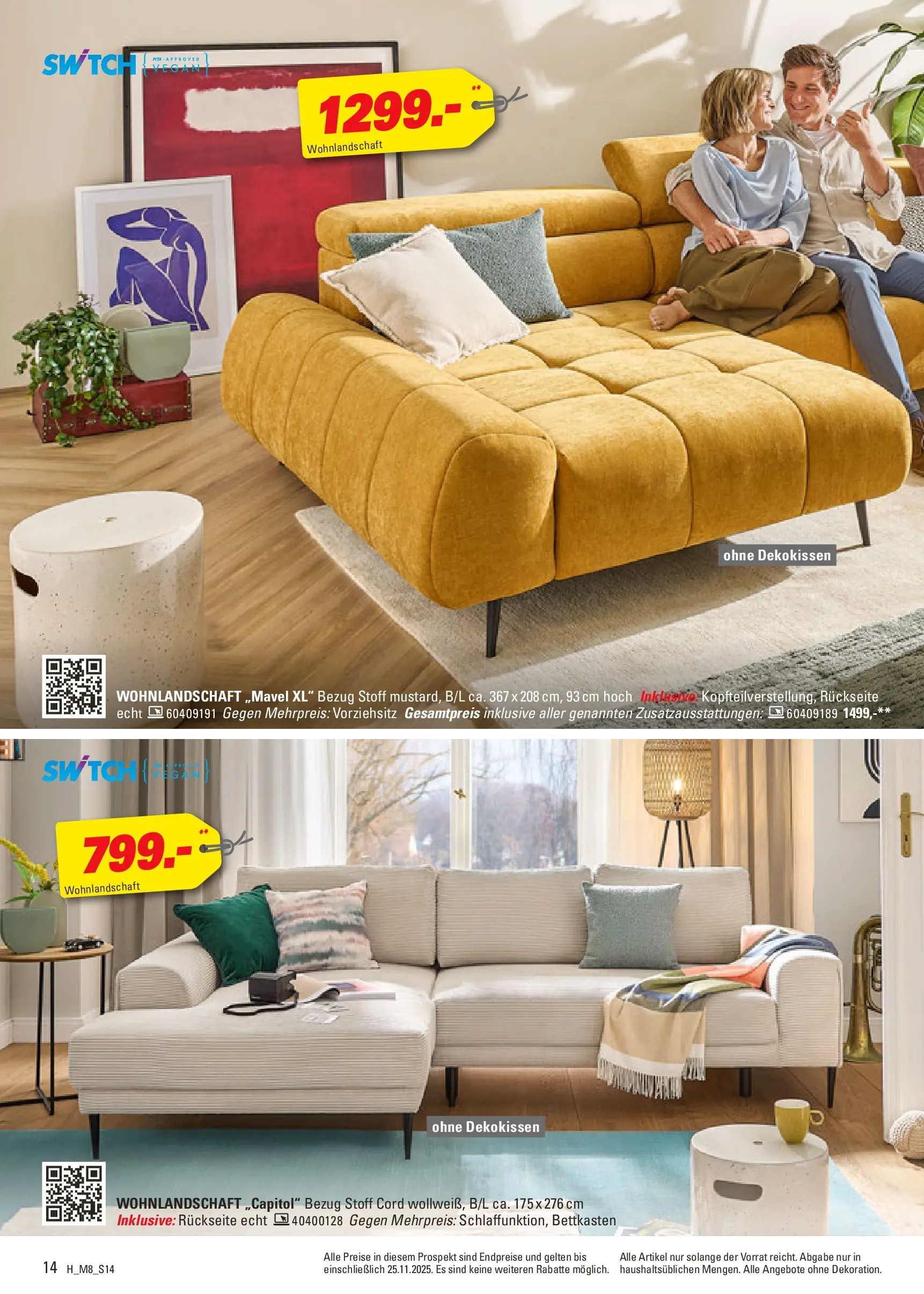 Höffner - Höffner: Möbelangebote (ab 11.11.2025) zum Blättern | Seite: 14 | Produkte: Wohnlandschaft