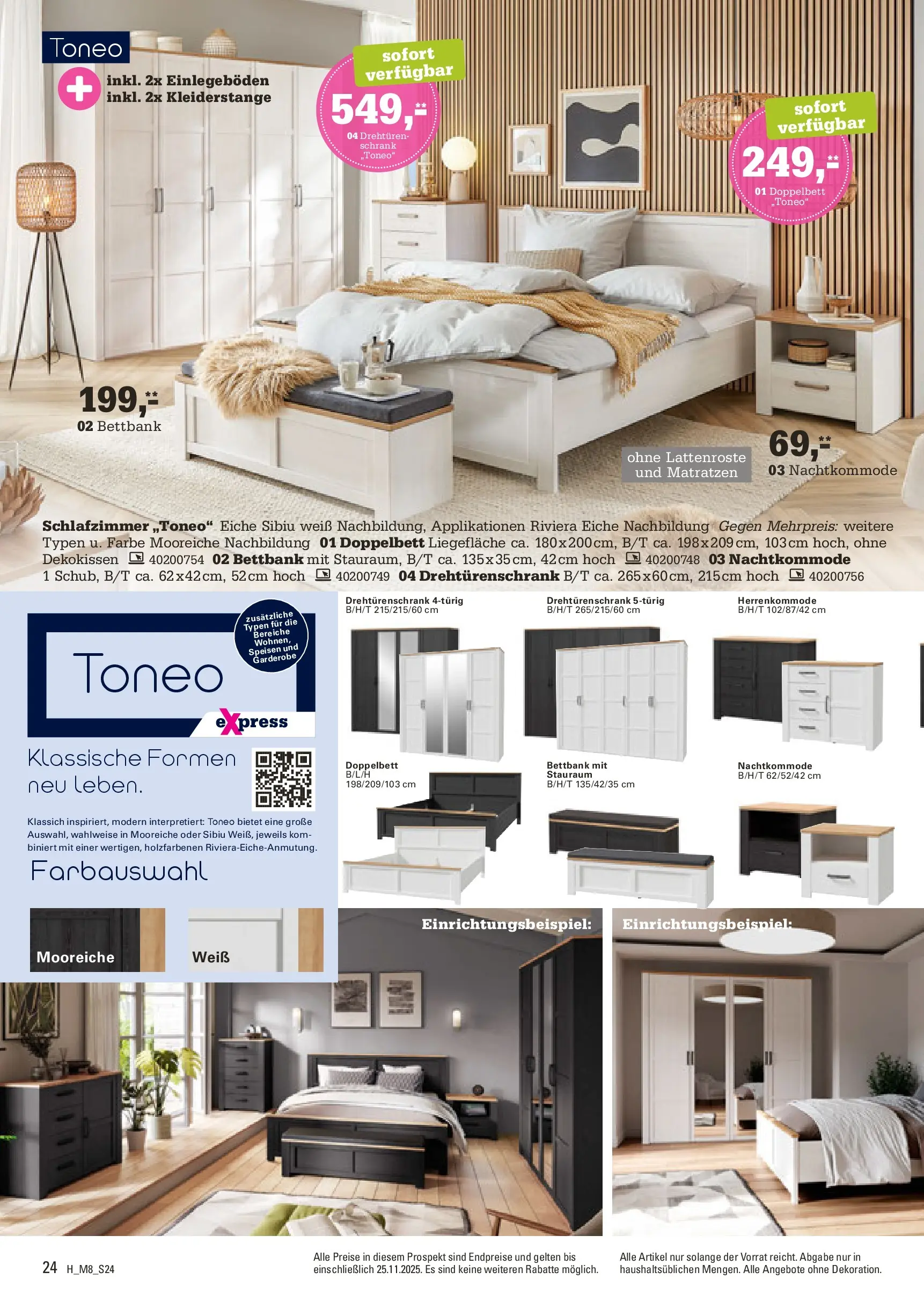 Höffner - Höffner: Möbelangebote (ab 11.11.2025) zum Blättern | Seite: 24 | Produkte: Drehtürenschrank, Doppelbett, Schrank