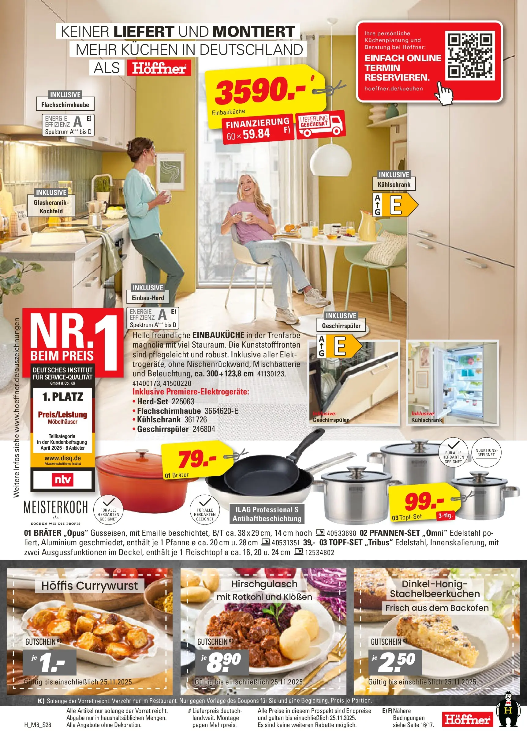 Höffner - Höffner: Möbelangebote (ab 11.11.2025) zum Blättern | Seite: 28 | Produkte: Geschirrspüler, Rotkohl, Kühlschrank, Backofen