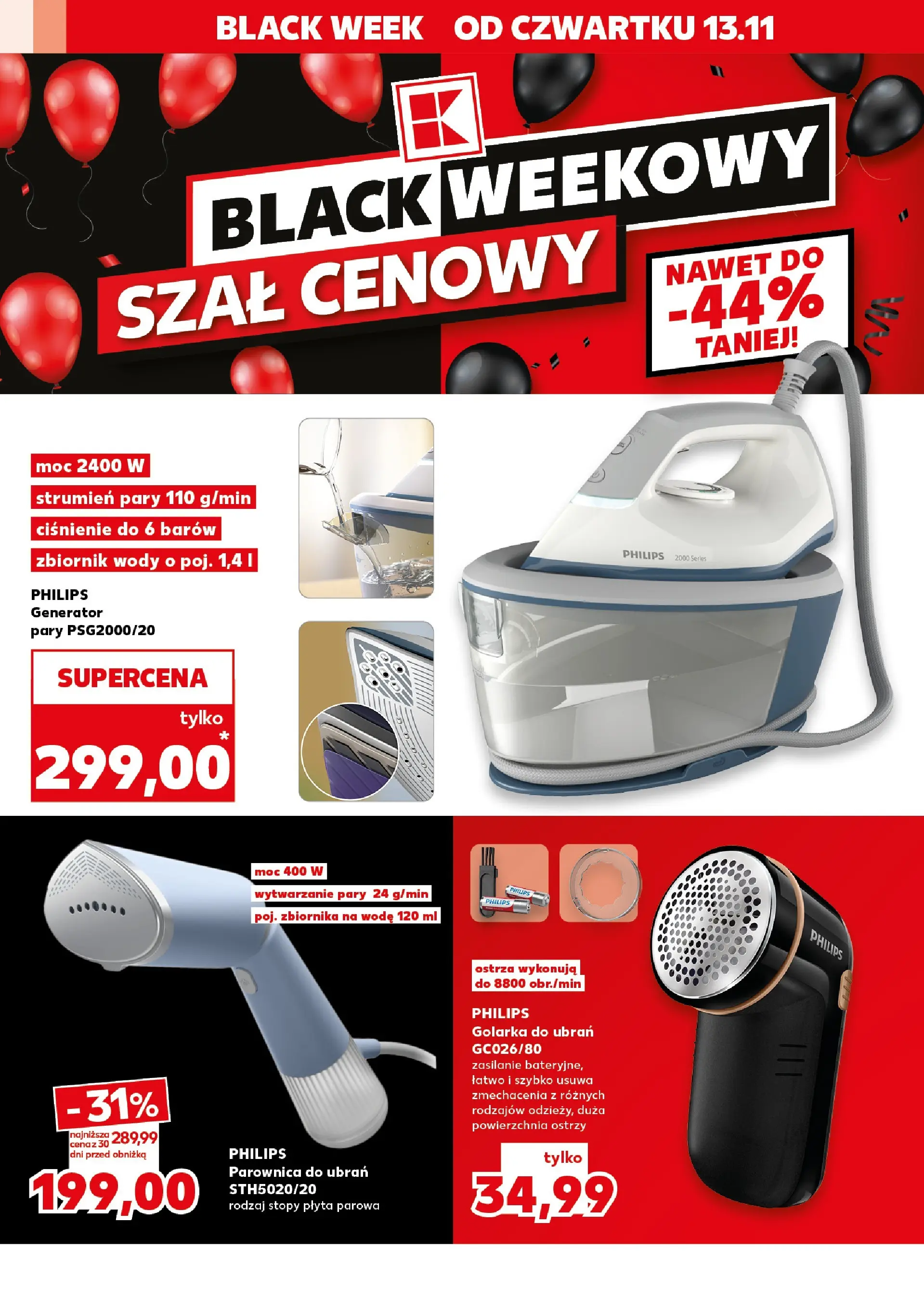 Kaufland gazetka (13.11.2025) od jutra ✳️ BLACK FRIDAY | Strona: 2 | Produkty: Szal, Golarka, Parownica, Generator pary