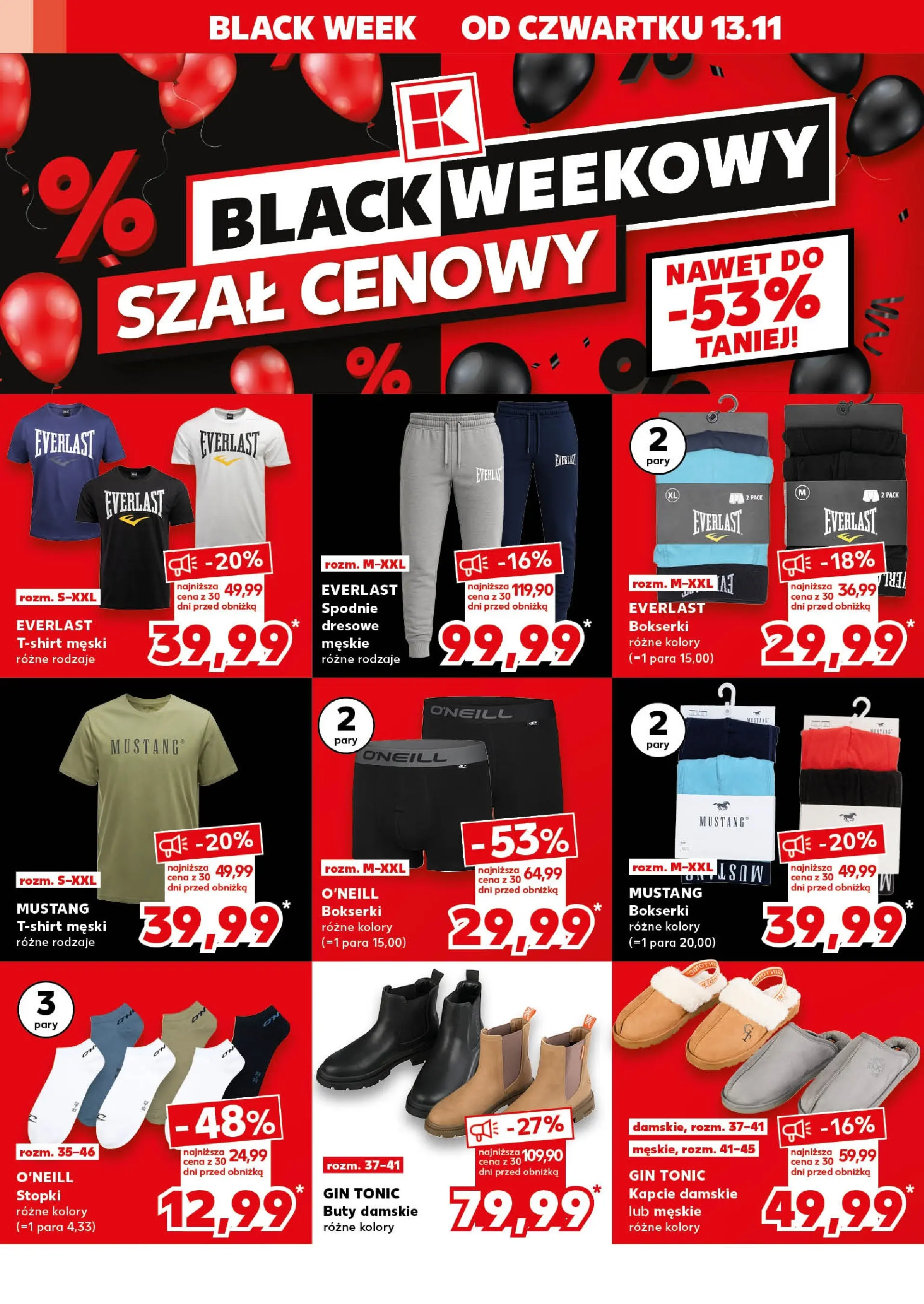 Kaufland gazetka (13.11.2025) od jutra ✳️ BLACK FRIDAY | Strona: 6 | Produkty: Spodnie, Buty, Kapcie, Gin