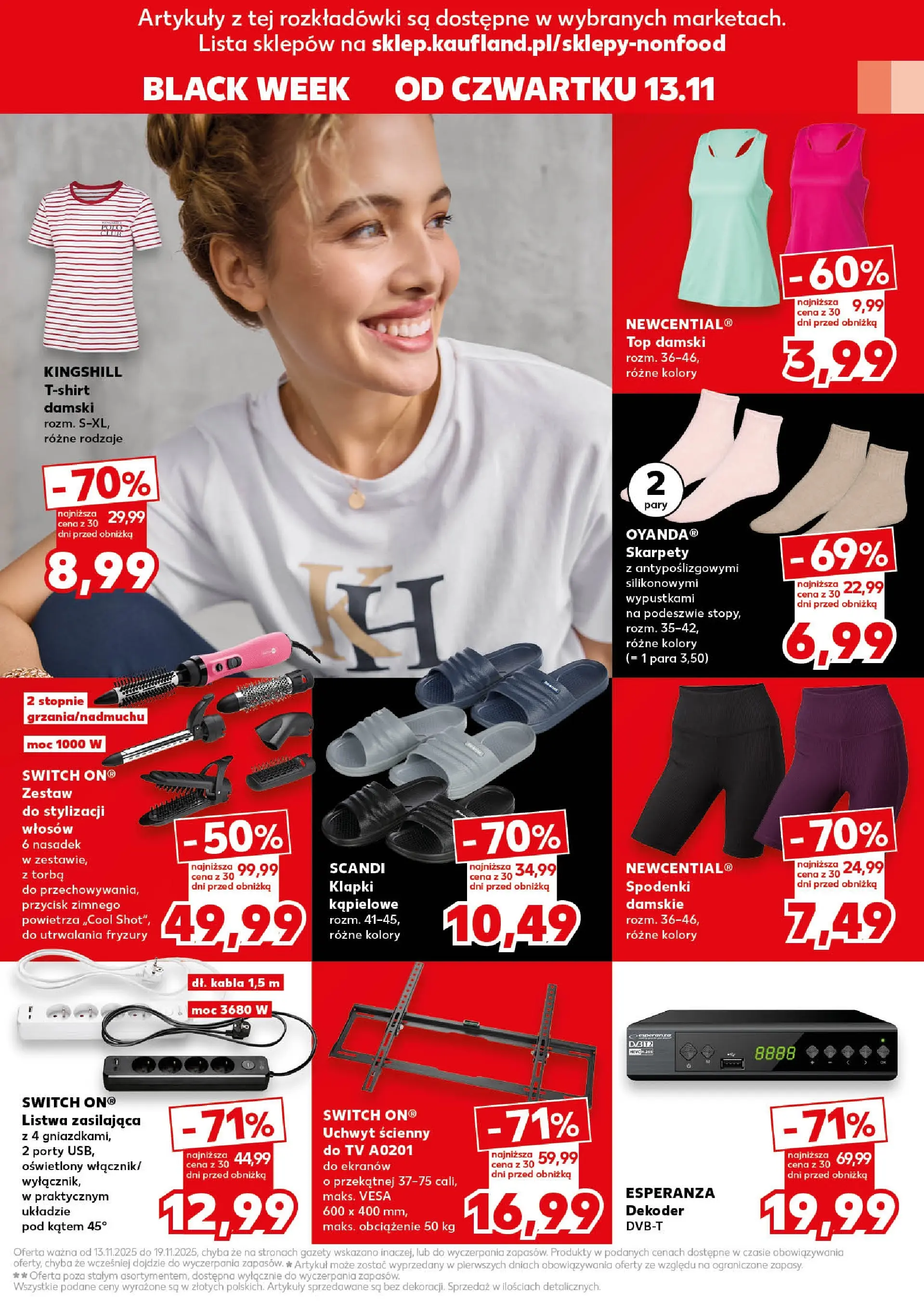 Kaufland gazetka (13.11.2025) od jutra ✳️ BLACK FRIDAY | Strona: 11 | Produkty: Top, Spodenki, Klapki, Torba