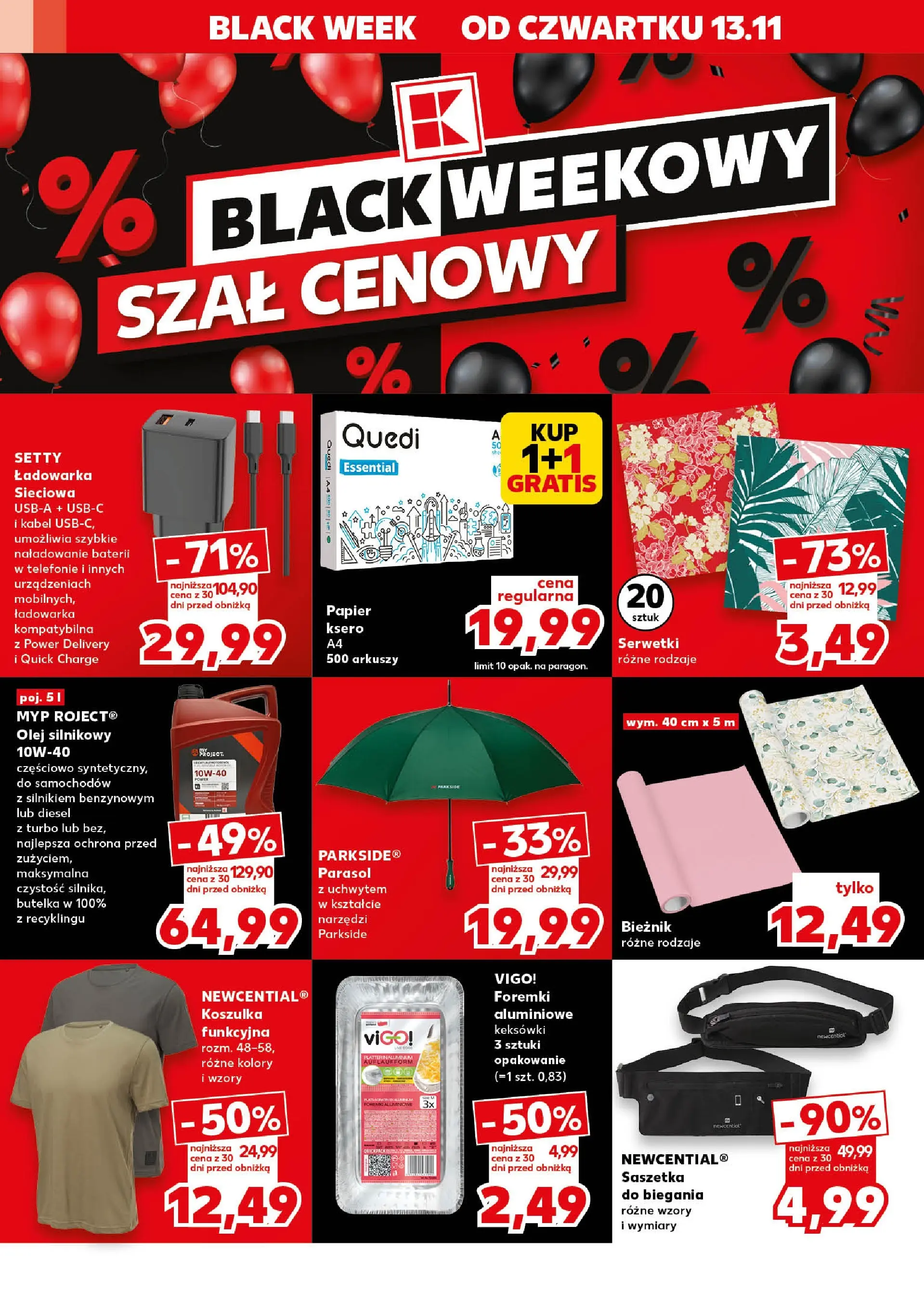 Kaufland gazetka (13.11.2025) od jutra ✳️ BLACK FRIDAY | Strona: 12 | Produkty: Szal, Parasol, Ładowarka, Olej