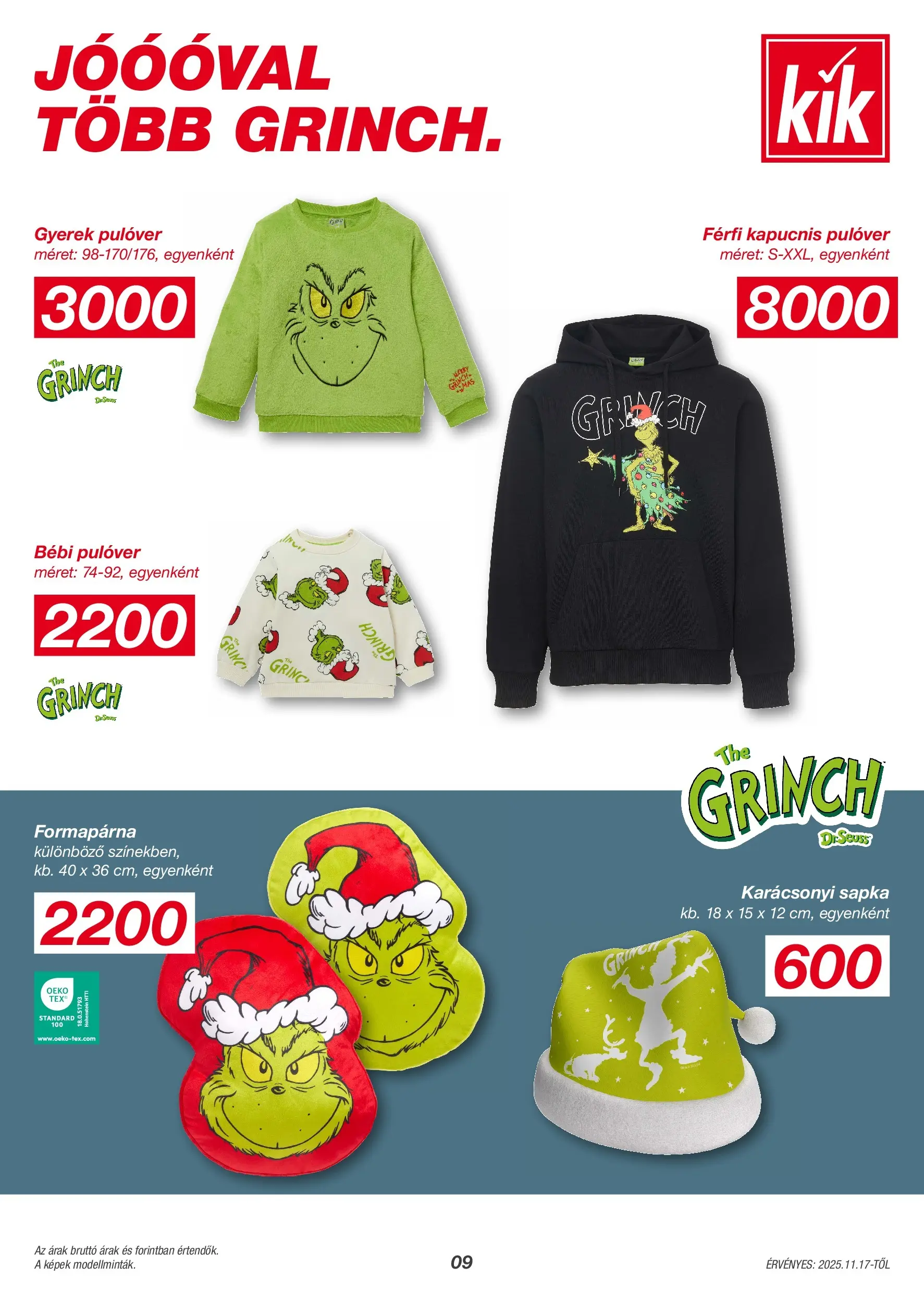 Kik - KiK újság érvényessége 2025.11.23-ig - 2025.11.13. -tól/töl > akció, lapozható szórólap 🛍️ | Oldal: 9 | Termékek: Sapka, Pulóver