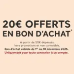 Cache Cache 20&euro; offerts en bon d'achat - au 10.12.2025