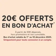 20€ offerts en bon d'achat