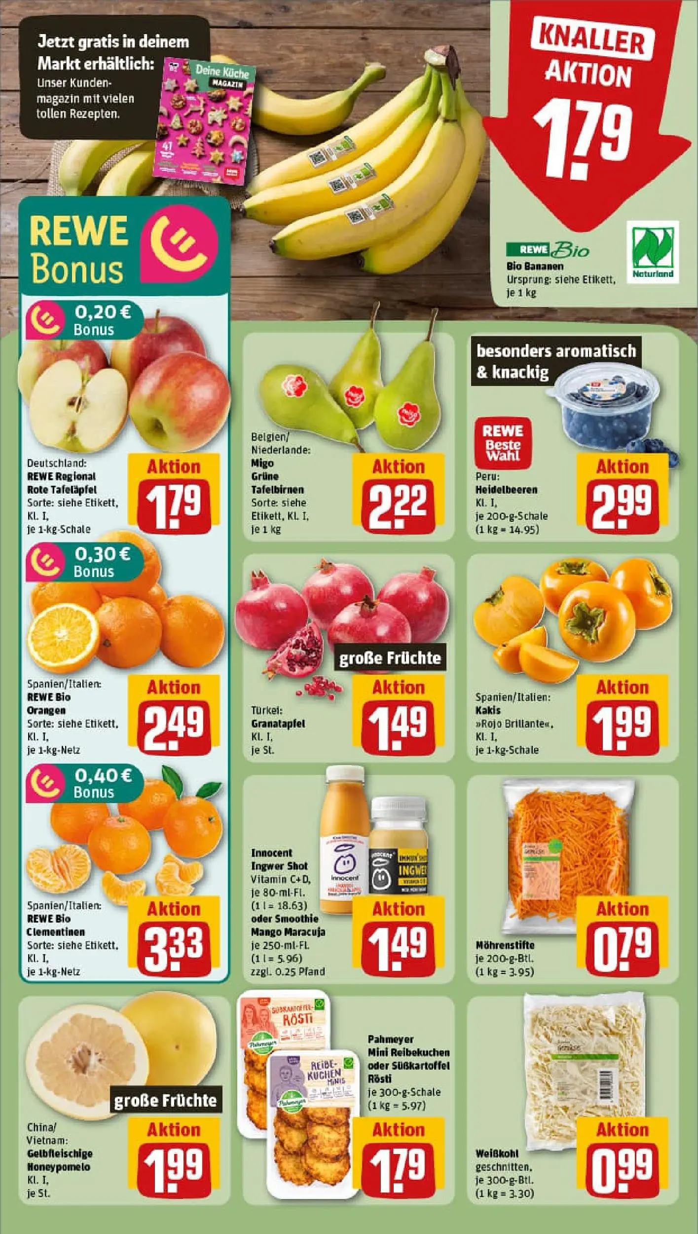 REWE Prospekt ab 17.11.2025 zum Blättern » Angebote | Seite: 6 | Produkte: Granatapfel, Orangen, Mango, Kuchen