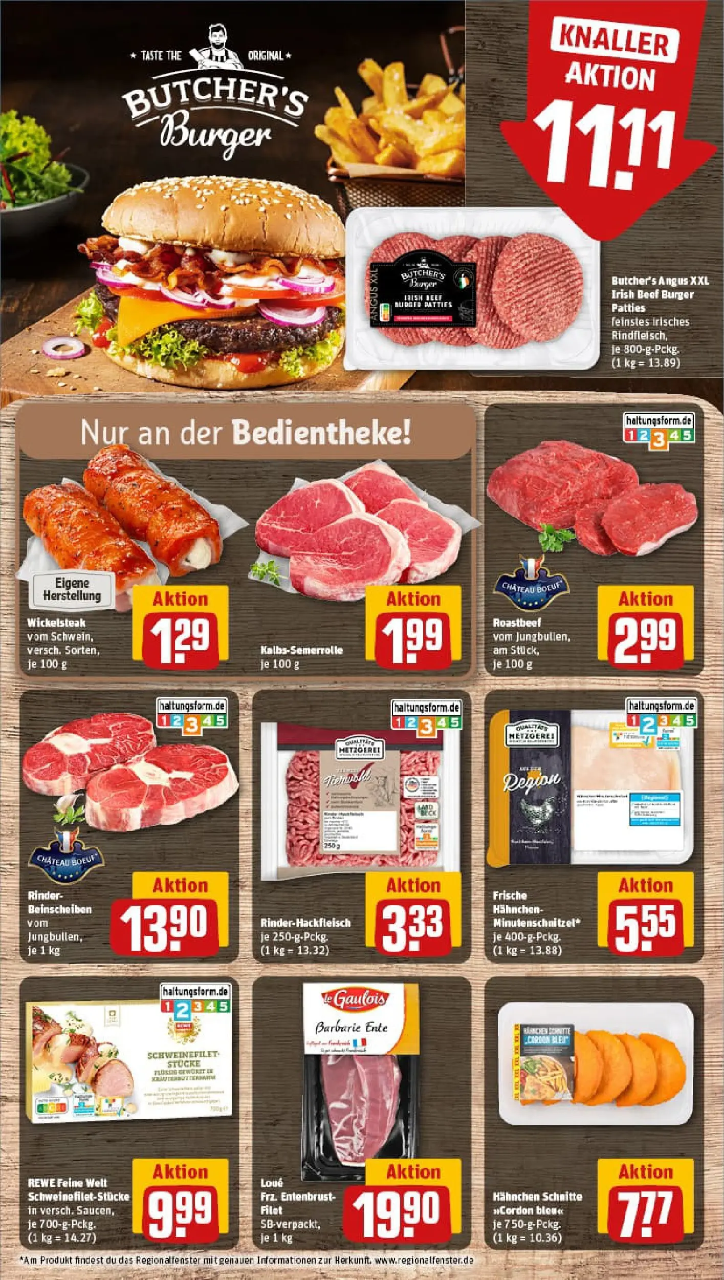 REWE Prospekt ab 17.11.2025 zum Blättern » Angebote | Seite: 8 | Produkte: Hahnchen, Burger, Roastbeef, Steak
