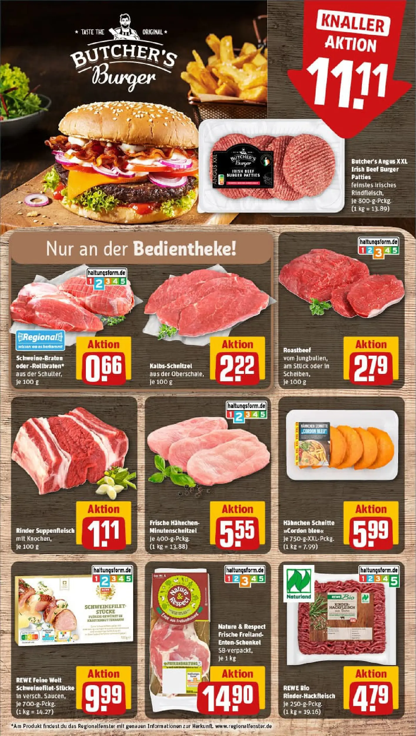 REWE Prospekt ab 17.11.2025 zum Blättern » Angebote | Seite: 8 | Produkte: Hahnchen, Burger, Schweinefilet, Suppenfleisch