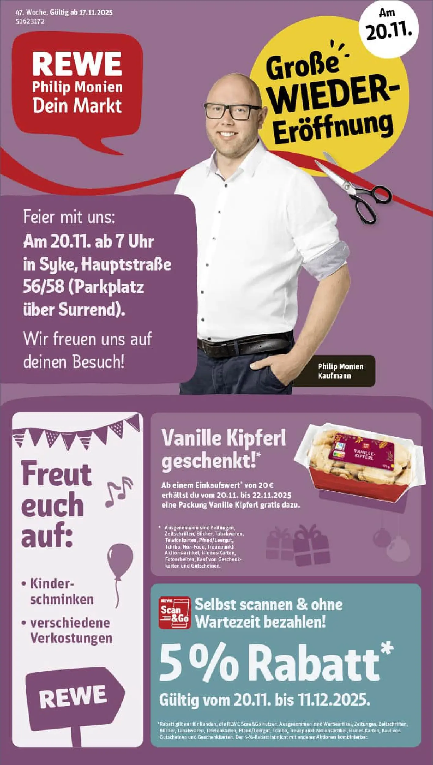 REWE Prospekt ab 17.11.2025 zum Blättern » Angebote | Seite: 1 | Produkte: Uhr