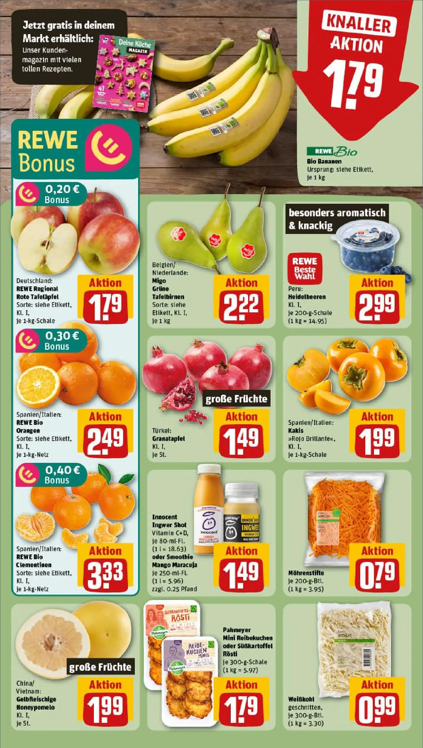REWE Prospekt ab 17.11.2025 zum Blättern » Angebote | Seite: 4 | Produkte: Küche, Orangen, Heidelbeeren, Kuchen