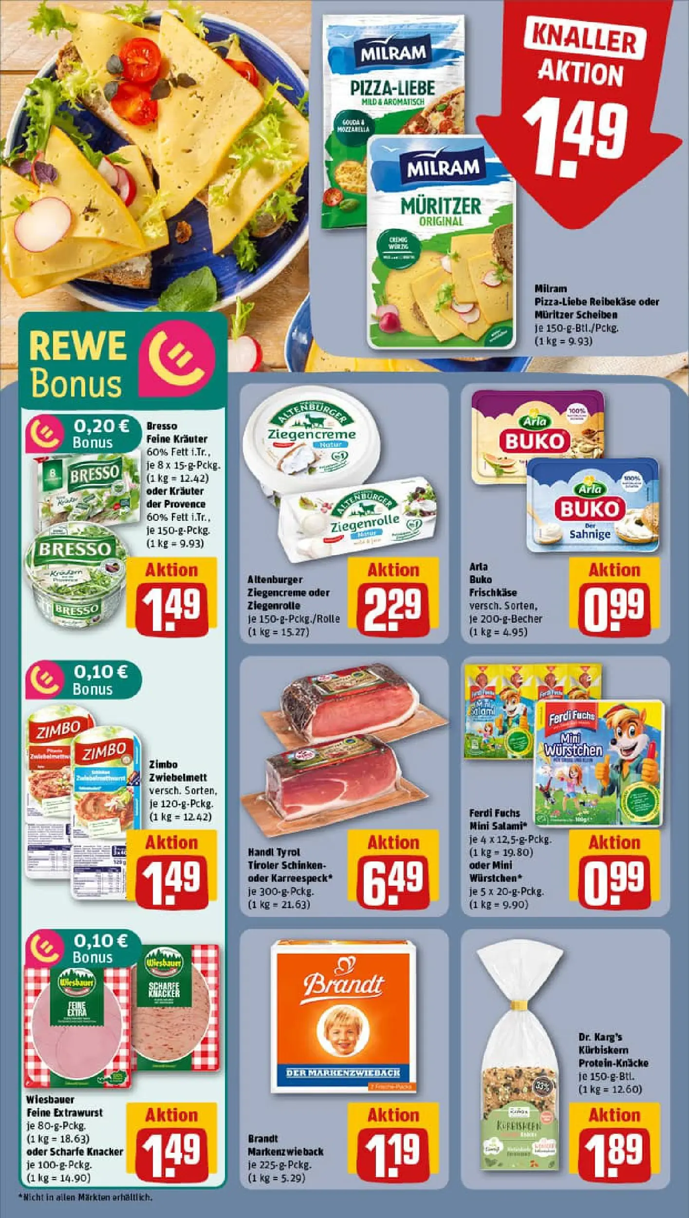 REWE Prospekt ab 17.11.2025 zum Blättern » Angebote | Seite: 10 | Produkte: Bresso, Arla buko, Schinken, Frischkase