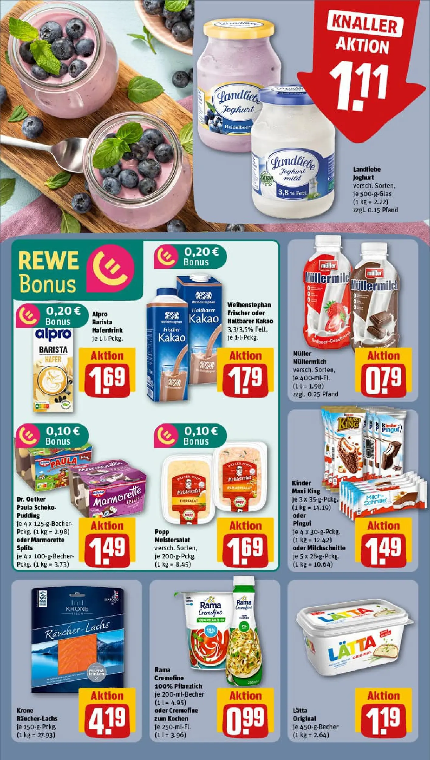 REWE Prospekt ab 17.11.2025 zum Blättern » Angebote | Seite: 11 | Produkte: Pudding, Haferdrink, Lätta, Müllermilch