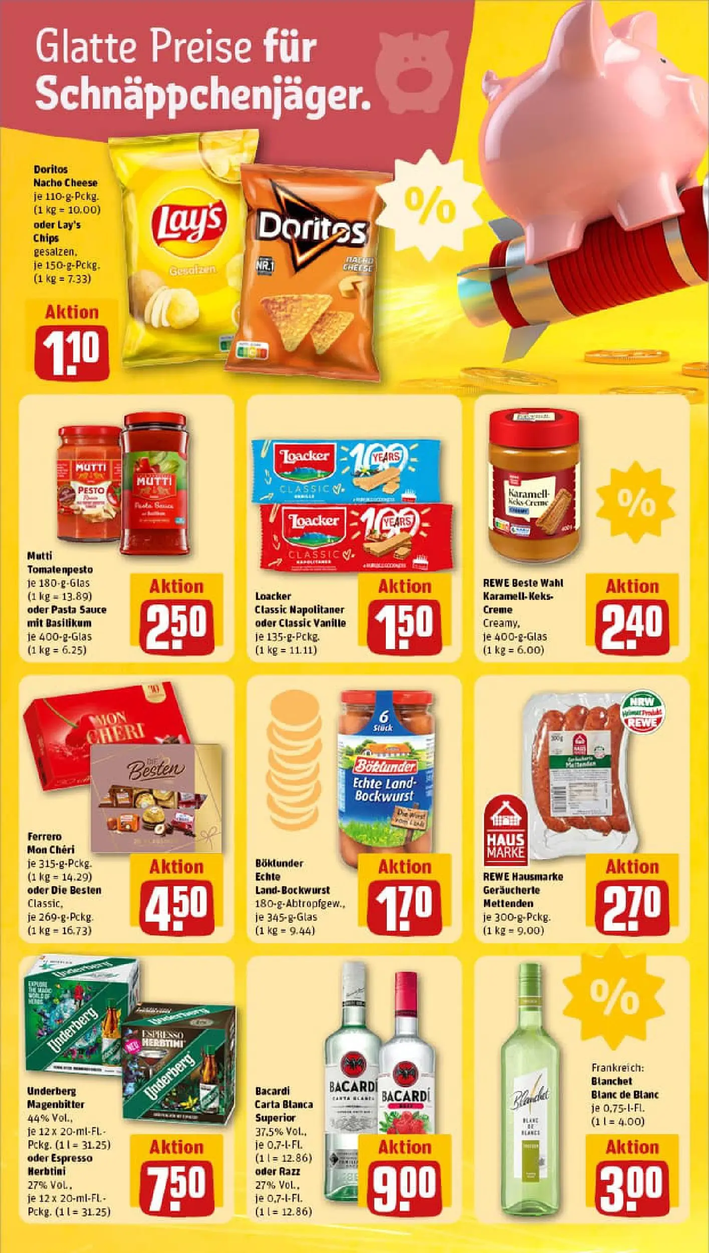 REWE Prospekt ab 17.11.2025 zum Blättern » Angebote | Seite: 16 | Produkte: Bacardi, Rum, Pasta, Chips