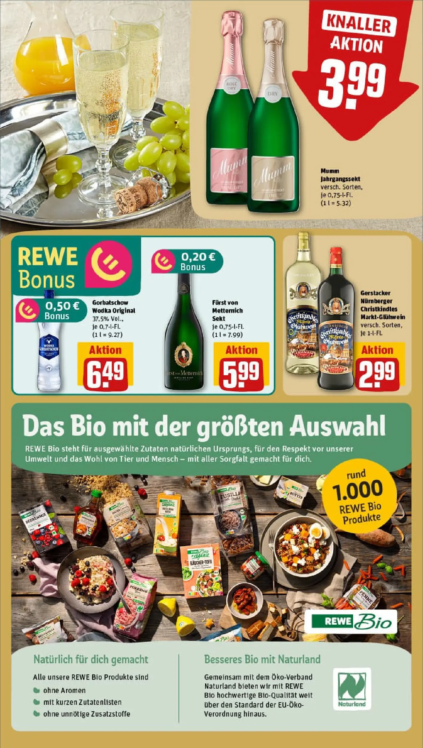 REWE Prospekt ab 17.11.2025 zum Blättern » Angebote | Seite: 19 | Produkte: Furst von metternich, Sekt, Pasta, Wodka