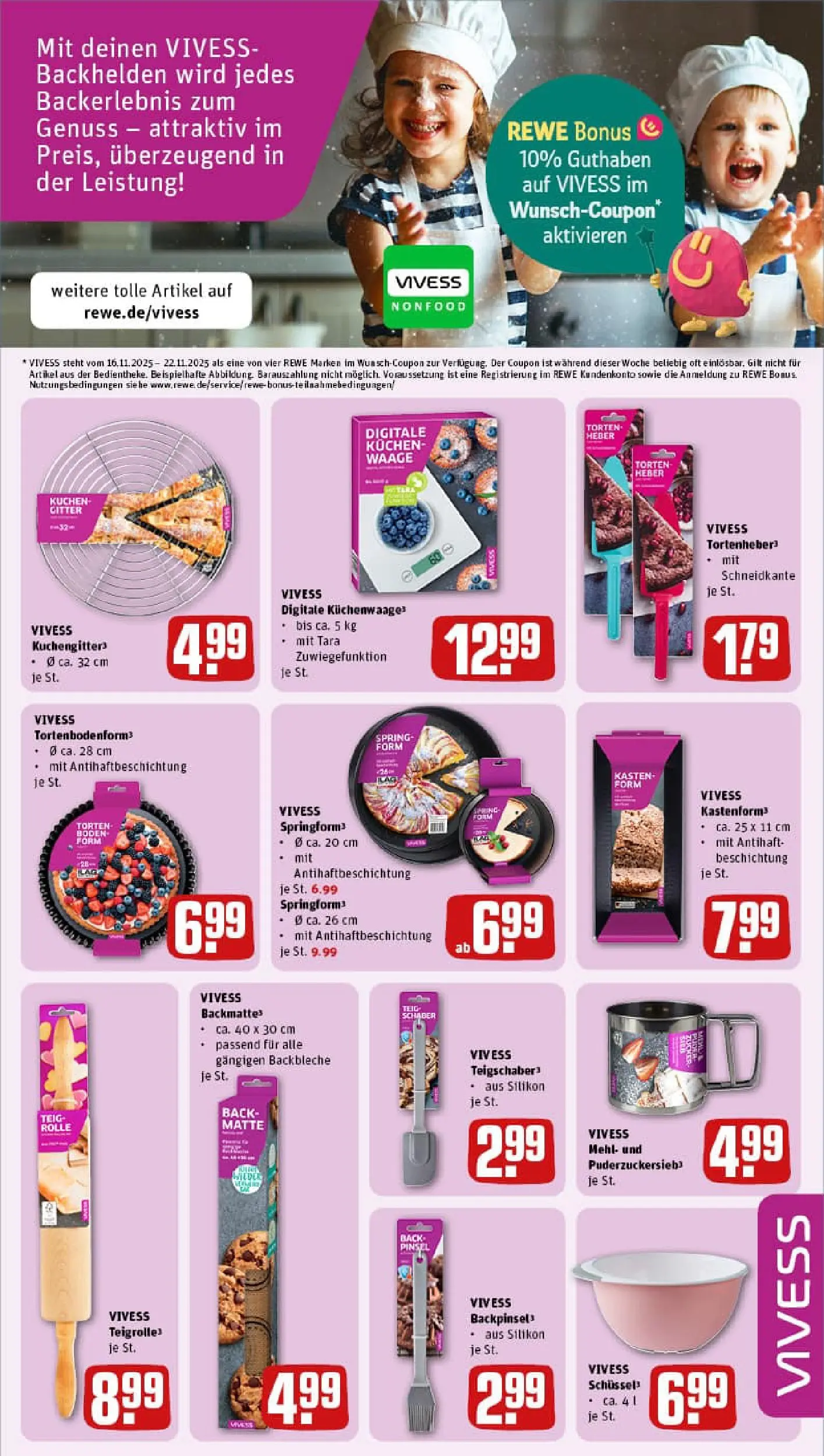 REWE Prospekt ab 17.11.2025 zum Blättern » Angebote | Seite: 33 | Produkte: Mehl, Pinsel, Kuchen