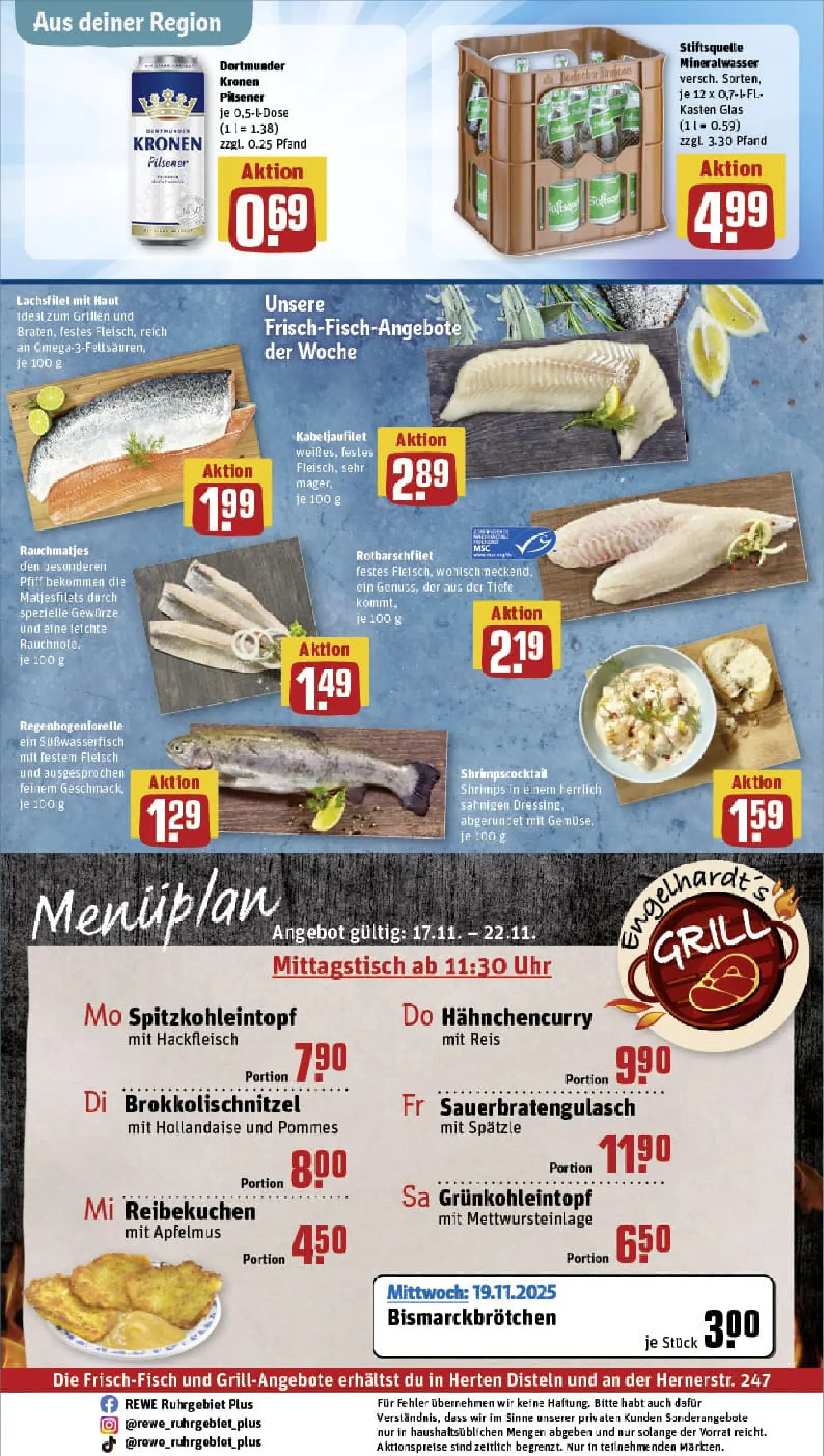 REWE Prospekt ab 17.11.2025 zum Blättern » Angebote | Seite: 28 | Produkte: Grill, Dressing, Mineralwasser, Reis