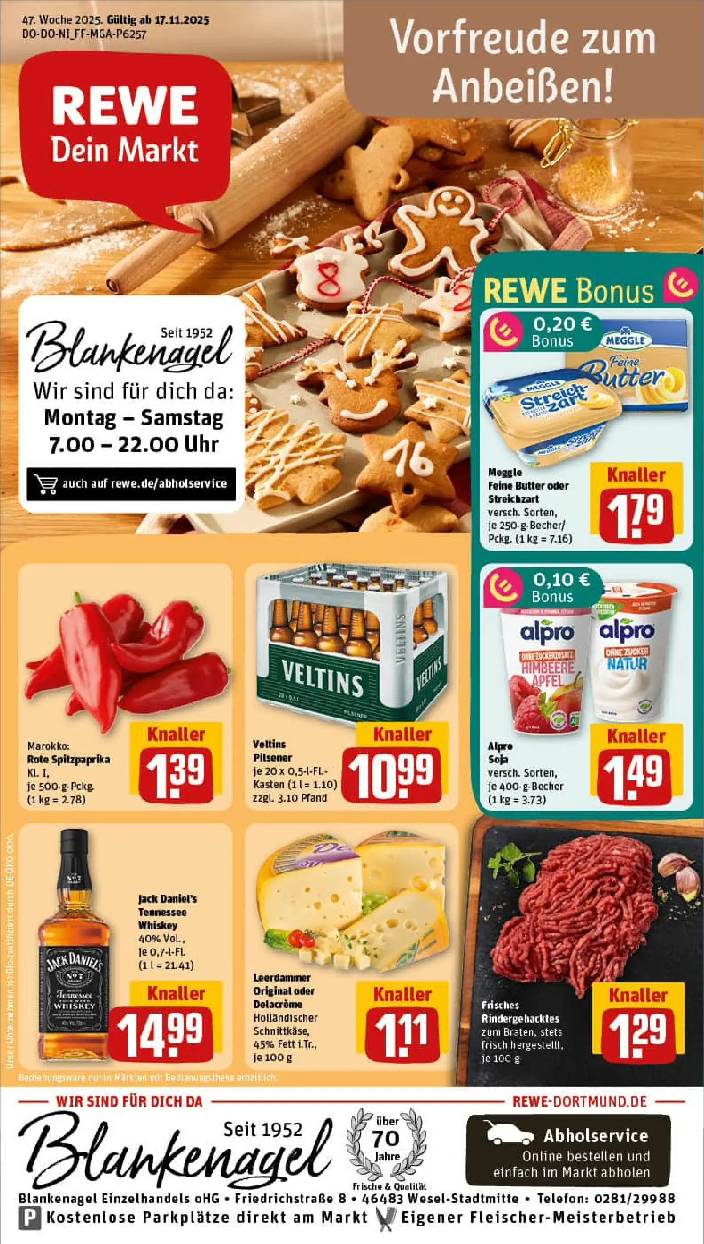 REWE Prospekt ab 17.11.2025 zum Blättern » Angebote | Seite: 1 | Produkte: Alpro, Zucker, Telefon, Veltins