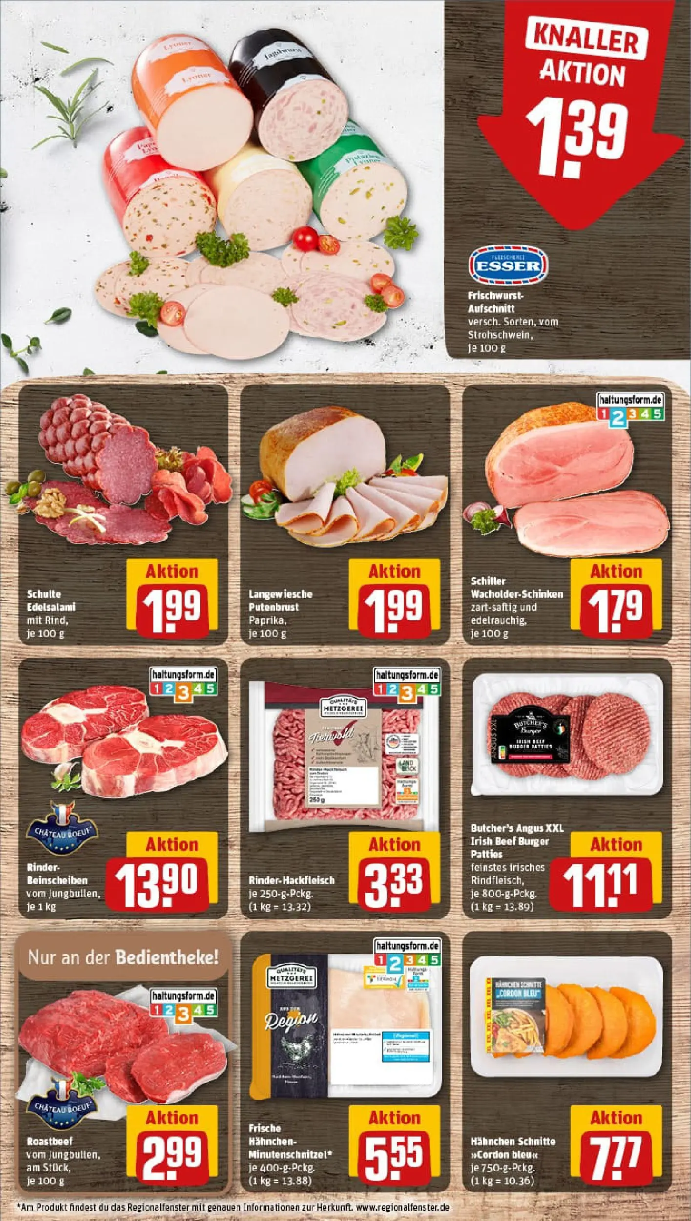 REWE Prospekt ab 17.11.2025 zum Blättern » Angebote | Seite: 8 | Produkte: Hahnchen, Burger, Roastbeef, Salami