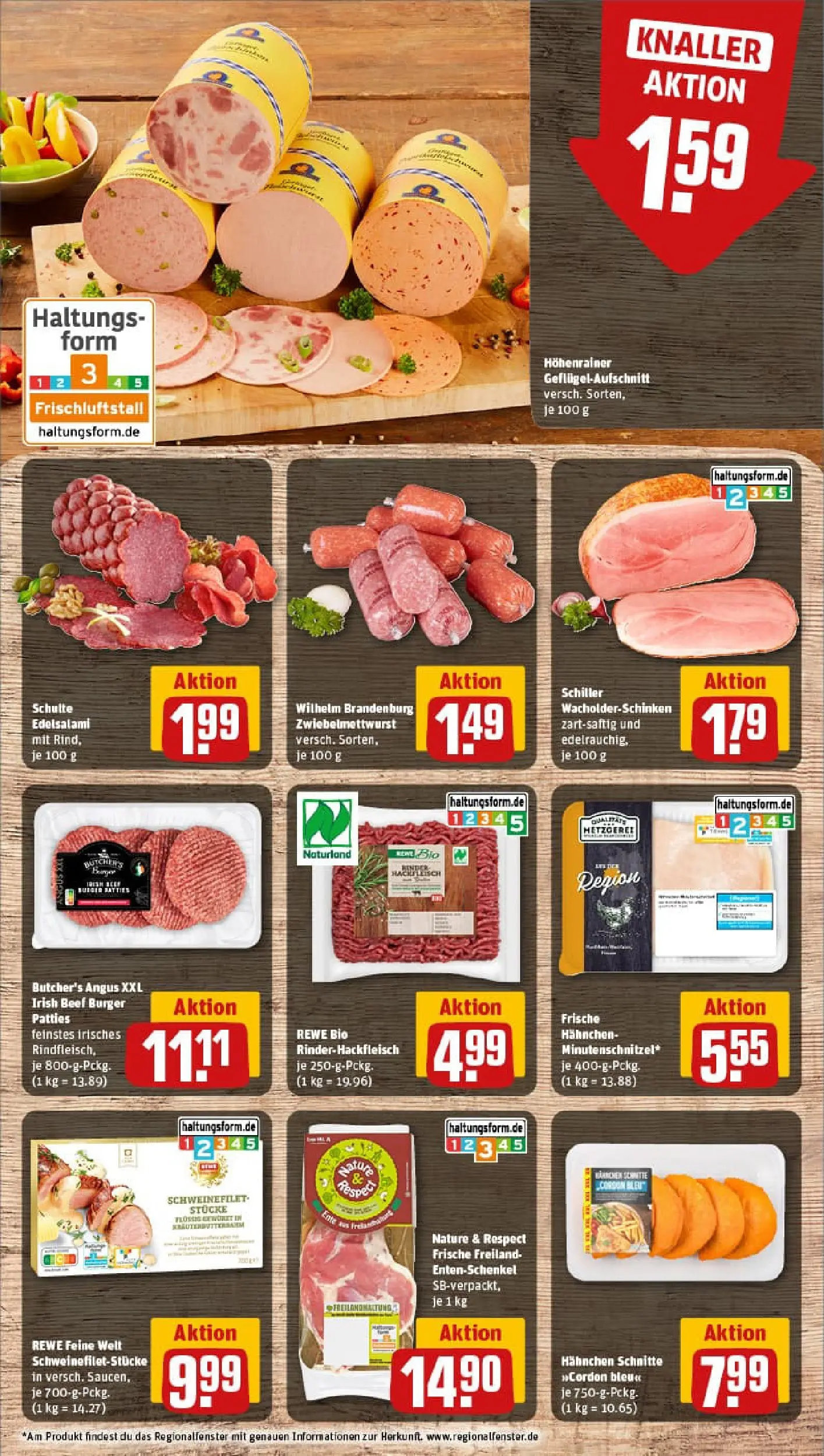 REWE Prospekt ab 17.11.2025 zum Blättern » Angebote | Seite: 8 | Produkte: Hahnchen, Burger, Schweinefilet, Salami