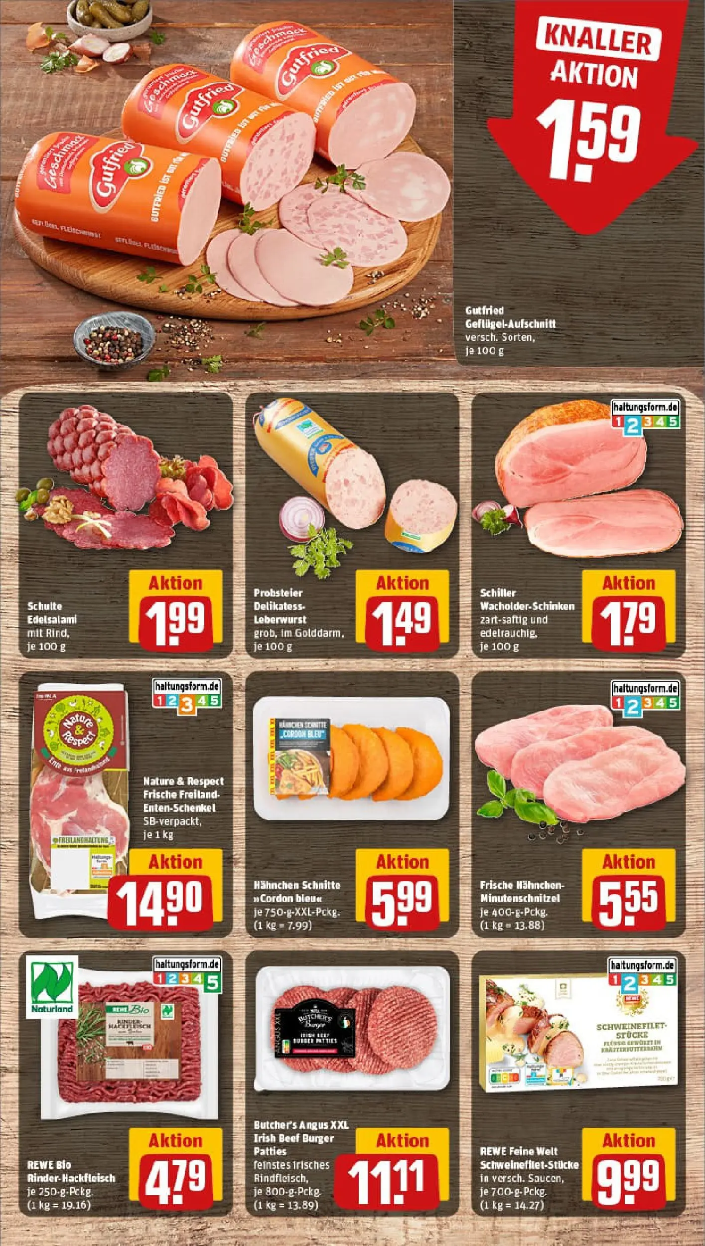 REWE Prospekt ab 17.11.2025 zum Blättern » Angebote | Seite: 8 | Produkte: Hahnchen, Burger, Schweinefilet, Salami