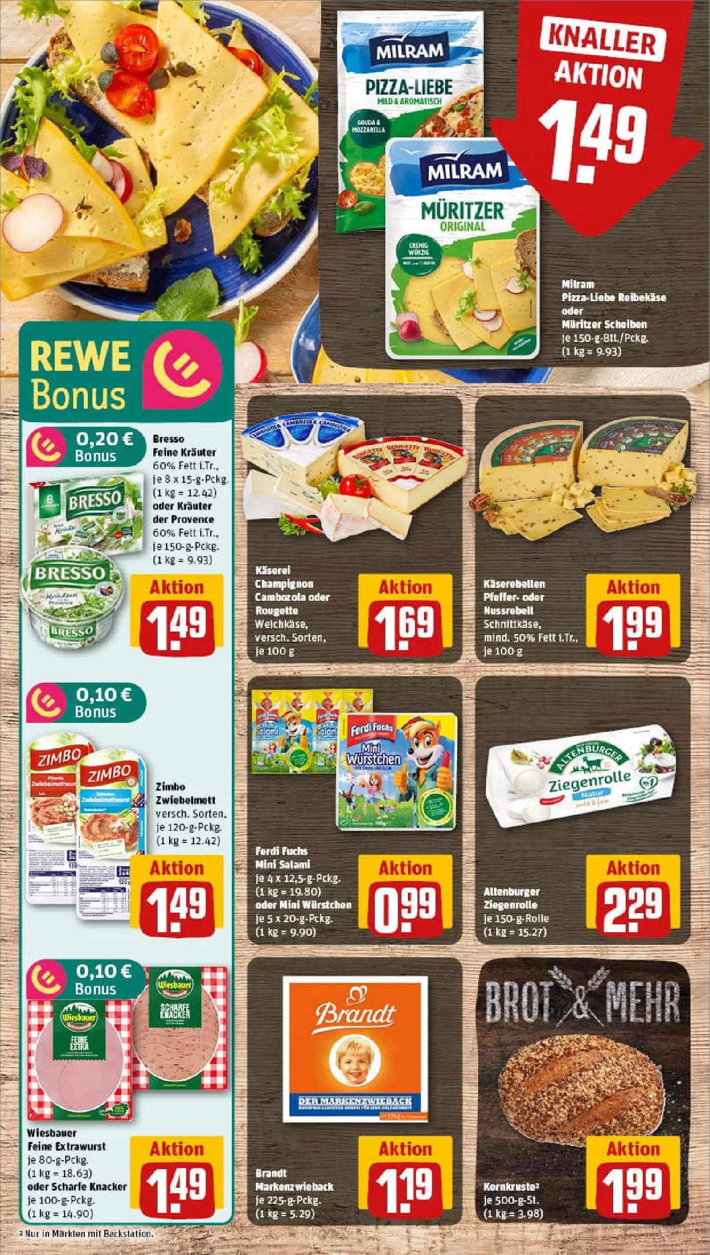 REWE Prospekt ab 17.11.2025 zum Blättern » Angebote | Seite: 9 | Produkte: Gouda, Pfeffer, Brot, Salami