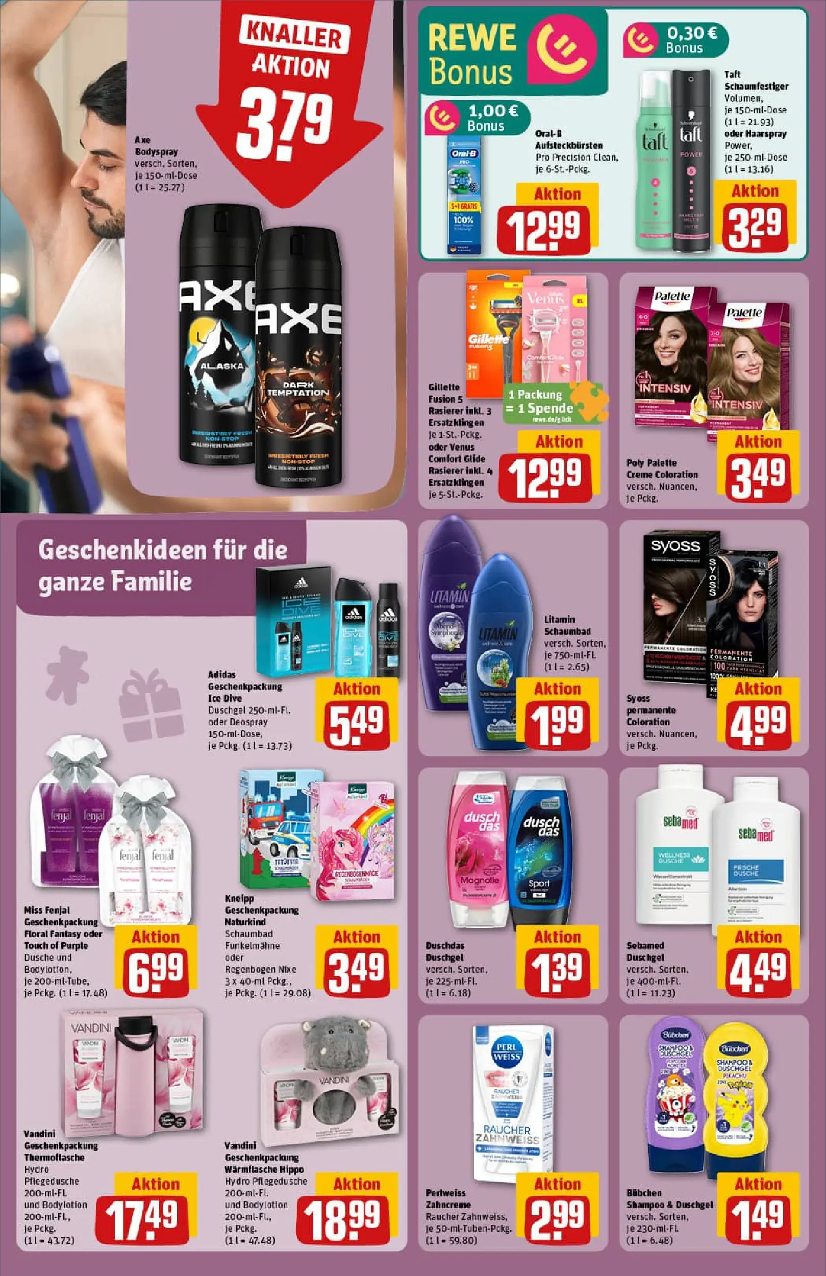 REWE Prospekt ab 17.11.2025 zum Blättern » Angebote | Seite: 28 | Produkte: Dusche, Shampoo, Axe, Shower Gel