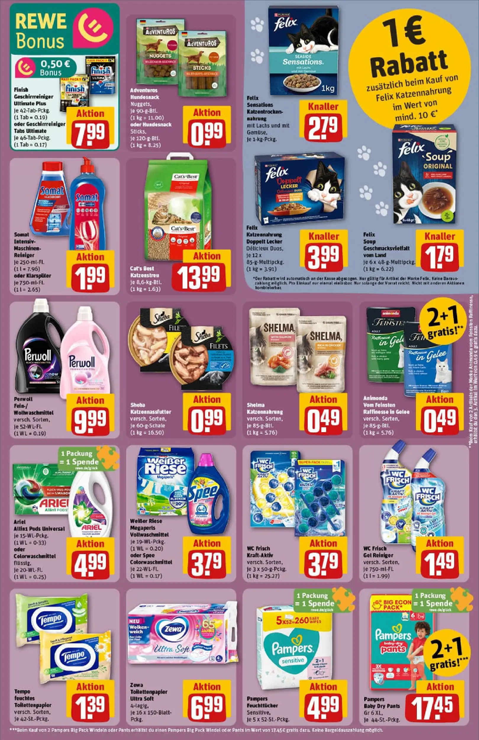 REWE Prospekt ab 17.11.2025 zum Blättern » Angebote | Seite: 29 | Produkte: Pampers, Perwoll, Zewa, Finish