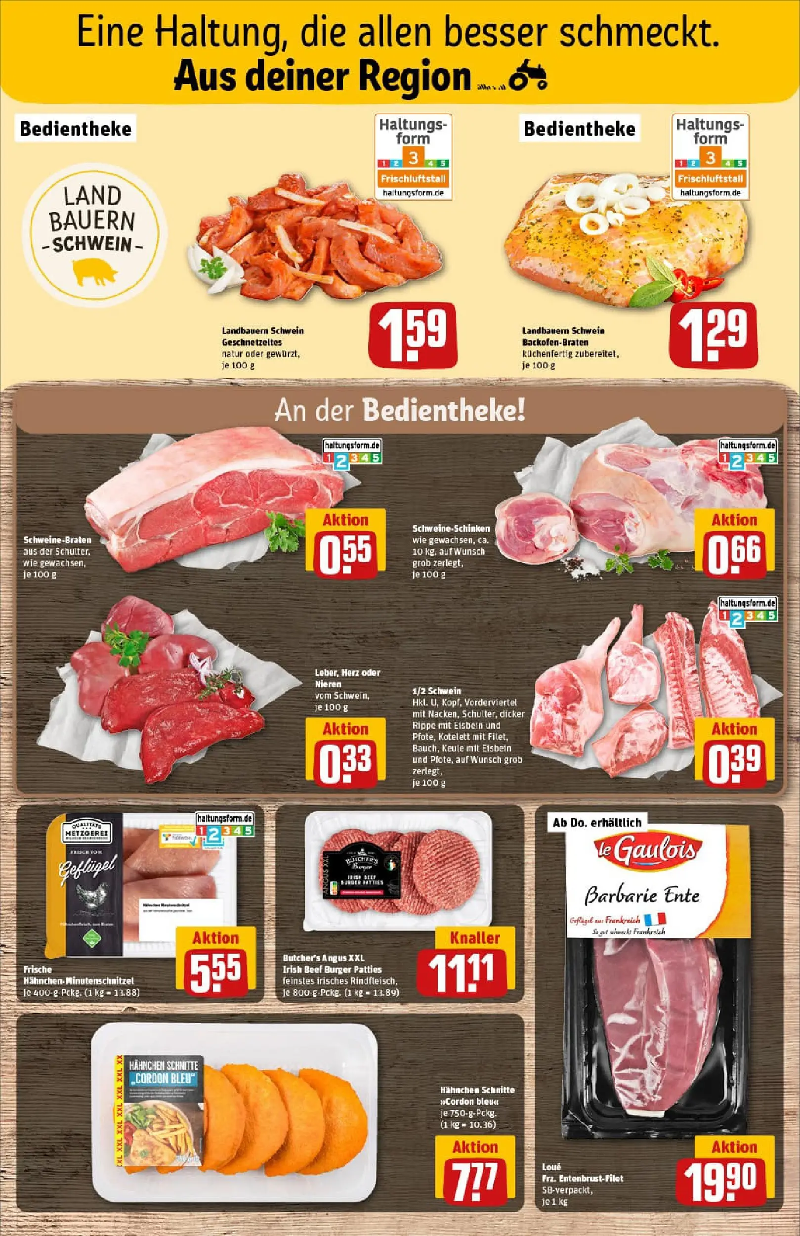 REWE Prospekt ab 17.11.2025 zum Blättern » Angebote | Seite: 10 | Produkte: Hahnchen, Burger, Schnitzel, Ente