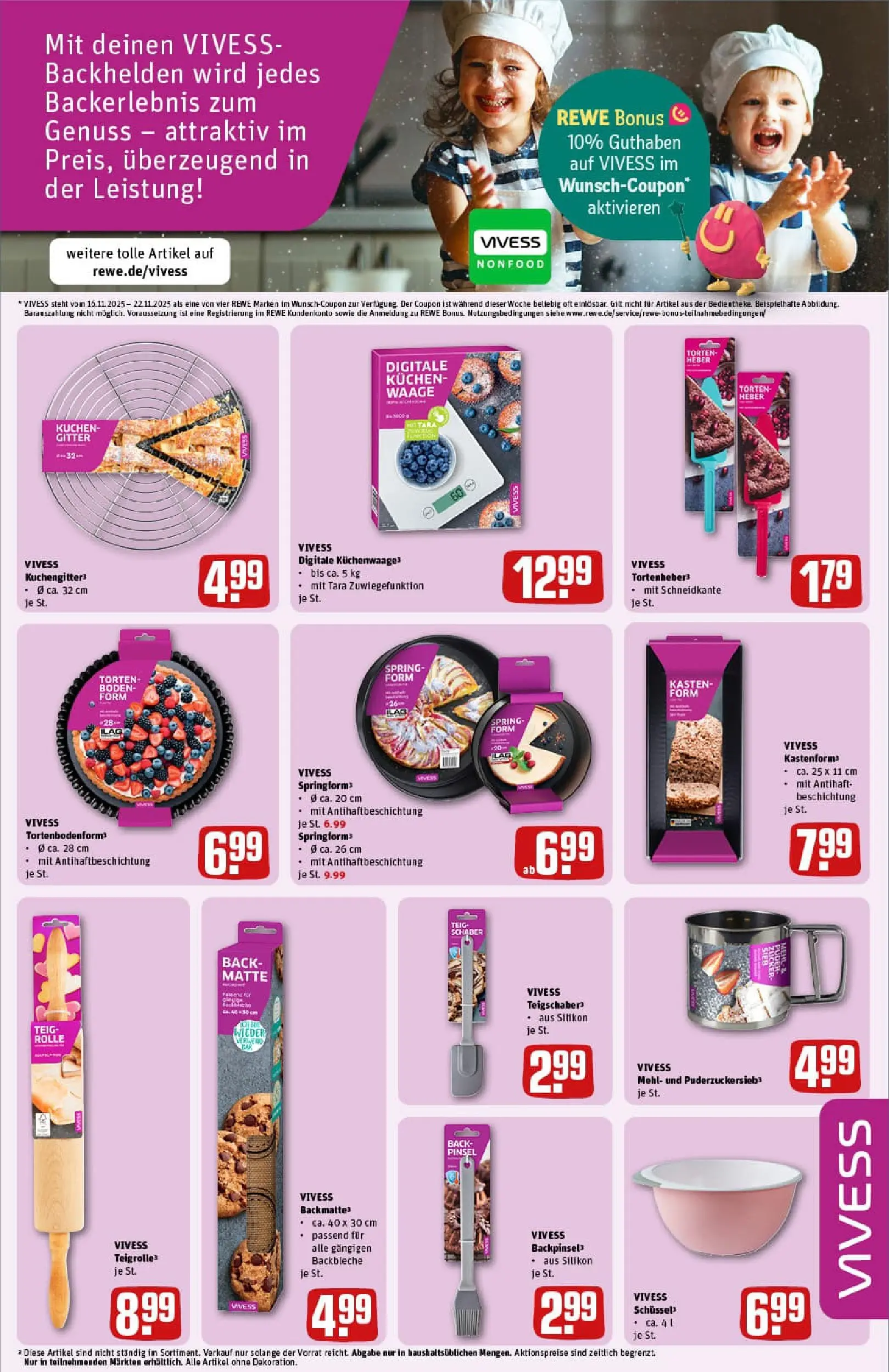 REWE Prospekt ab 17.11.2025 zum Blättern » Angebote | Seite: 34 | Produkte: Mehl, Pinsel, Kuchen