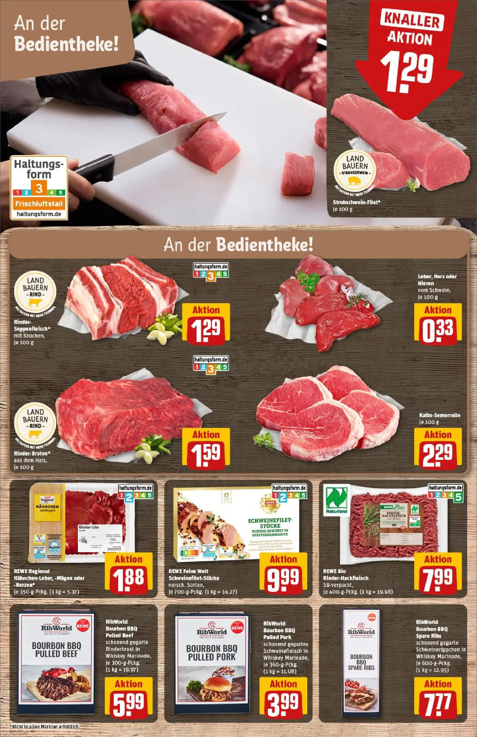 REWE Prospekt ab 17.11.2025 zum Blättern » Angebote | Seite: 9 | Produkte: Rinderbraten, Suppenfleisch, Schweinefleisch, Bourbon