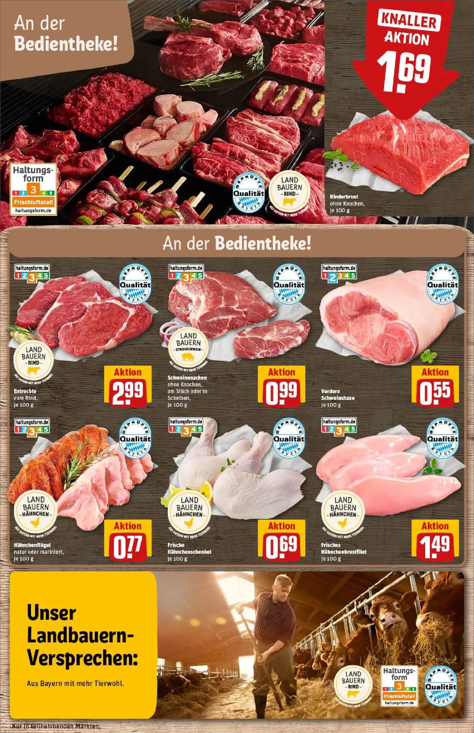 REWE Prospekt ab 17.11.2025 zum Blättern » Angebote | Seite: 10 | Produkte: Hahnchen, Hahnchenschenkel, Schweinenacken, Entrecote