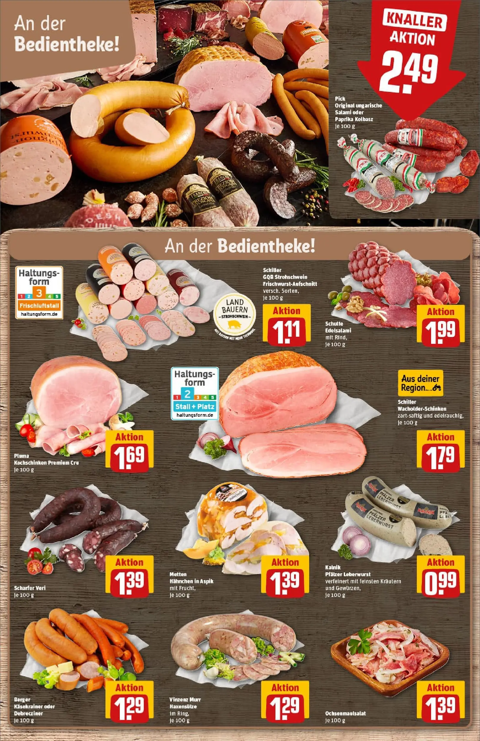 REWE Prospekt ab 17.11.2025 zum Blättern » Angebote | Seite: 12 | Produkte: Hahnchen, Käsekrainer, Paprika, Salami