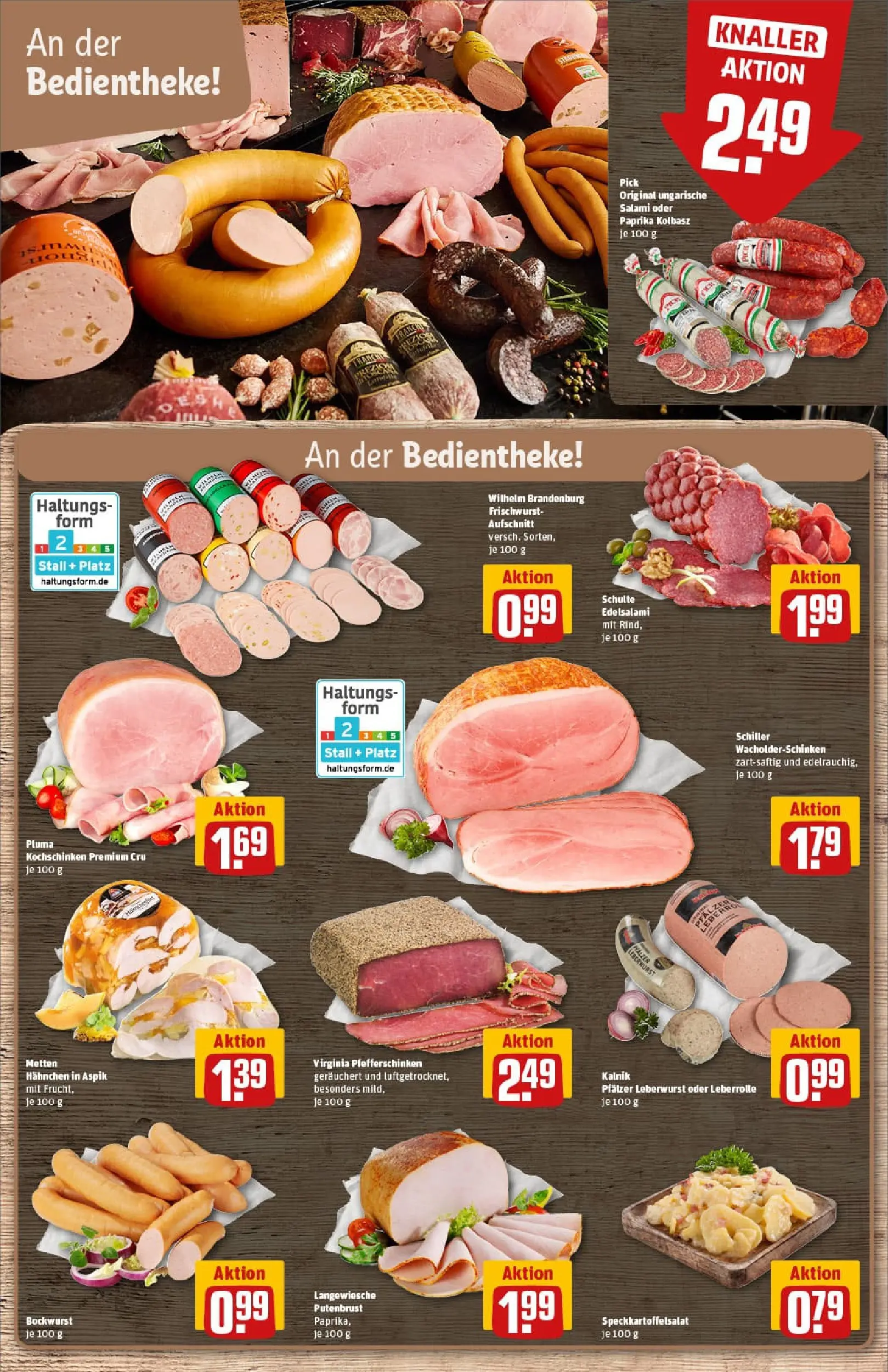 REWE Prospekt ab 17.11.2025 zum Blättern » Angebote | Seite: 10 | Produkte: Bockwurst, Hahnchen, Paprika, Salami
