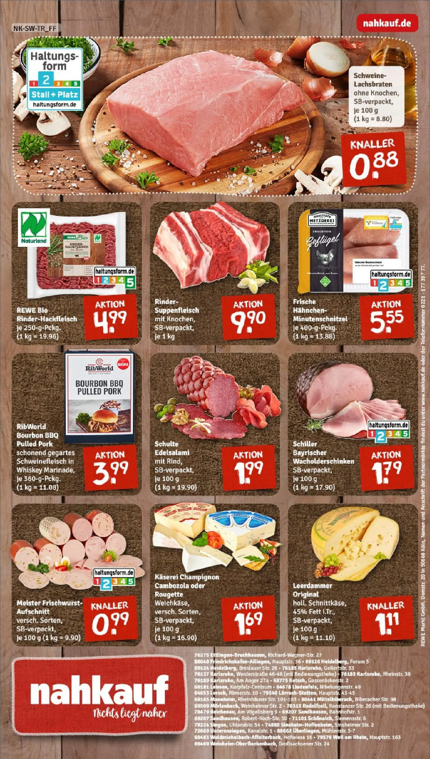 REWE Prospekt ab 17.11.2025 zum Blättern » Angebote | Seite: 8 | Produkte: Leerdammer, Salami, Schweinefleisch, Whiskey