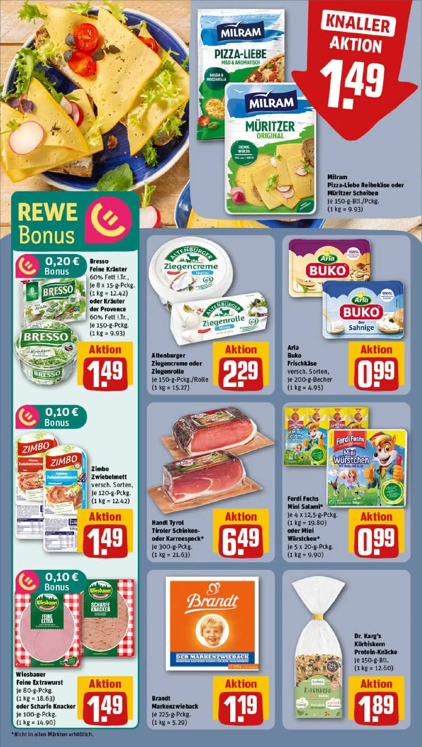 REWE Prospekt ab 17.11.2025 zum Blättern » Angebote | Seite: 10 | Produkte: Bresso, Milram, Arla buko, Frischkase