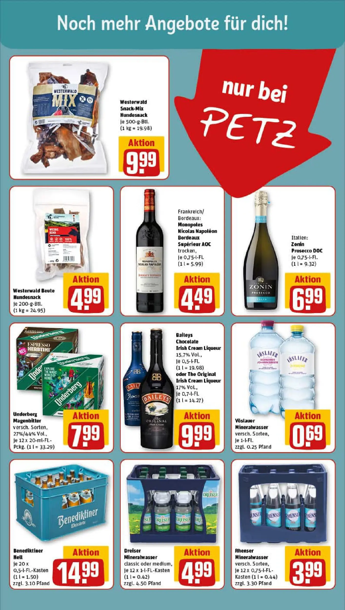 REWE Prospekt ab 17.11.2025 zum Blättern » Angebote | Seite: 15 | Produkte: Mineralwasser, Benediktiner hell, Prosecco, Underberg