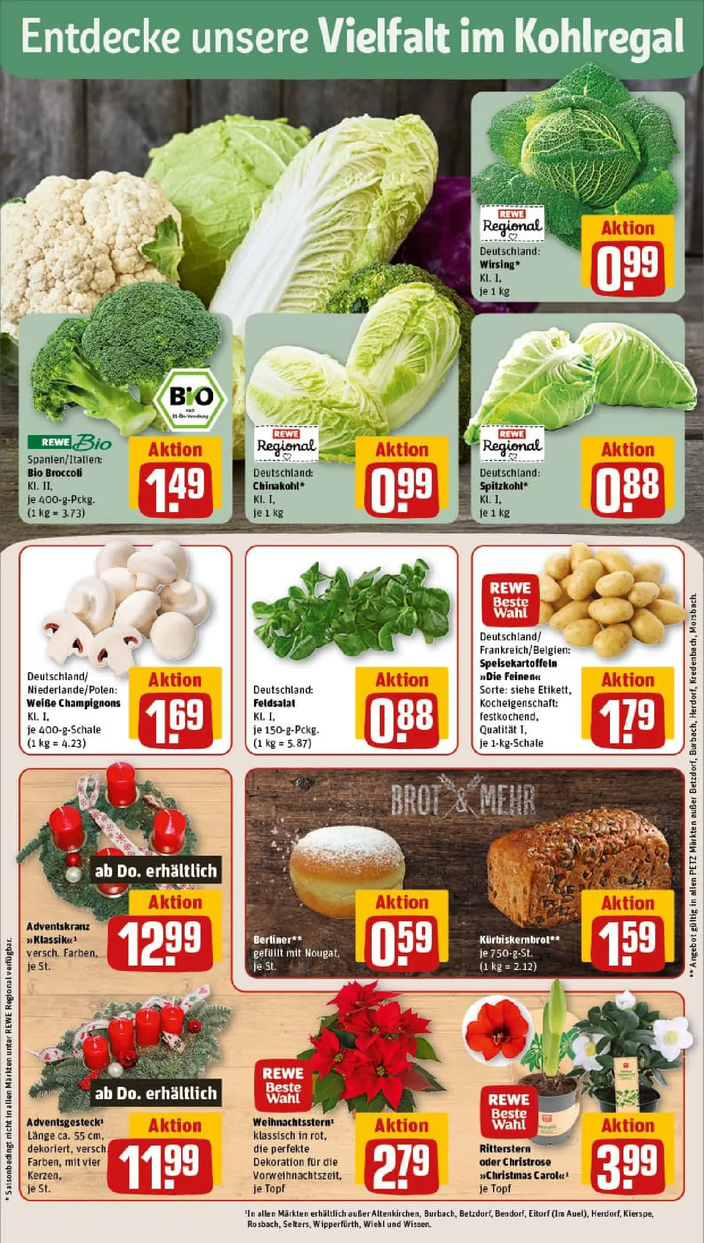 REWE Prospekt ab 17.11.2025 zum Blättern » Angebote | Seite: 7 | Produkte: Berliner, Champignons, Brot