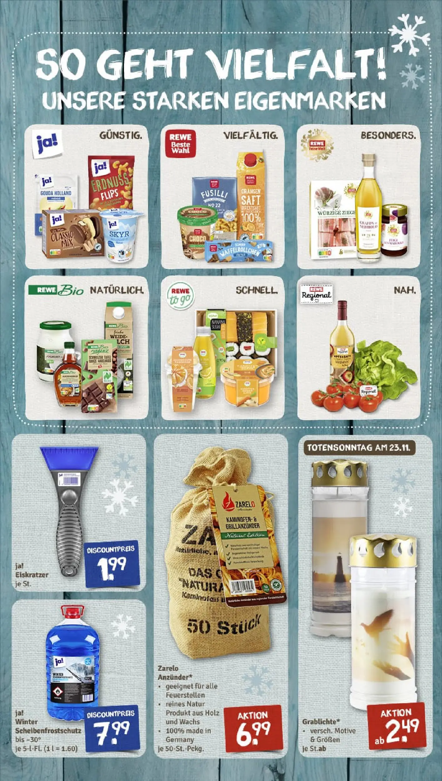 REWE Prospekt ab 17.11.2025 zum Blättern » Angebote | Seite: 9 | Produkte: Orangen, Skyr, Kaminofen, Pasta