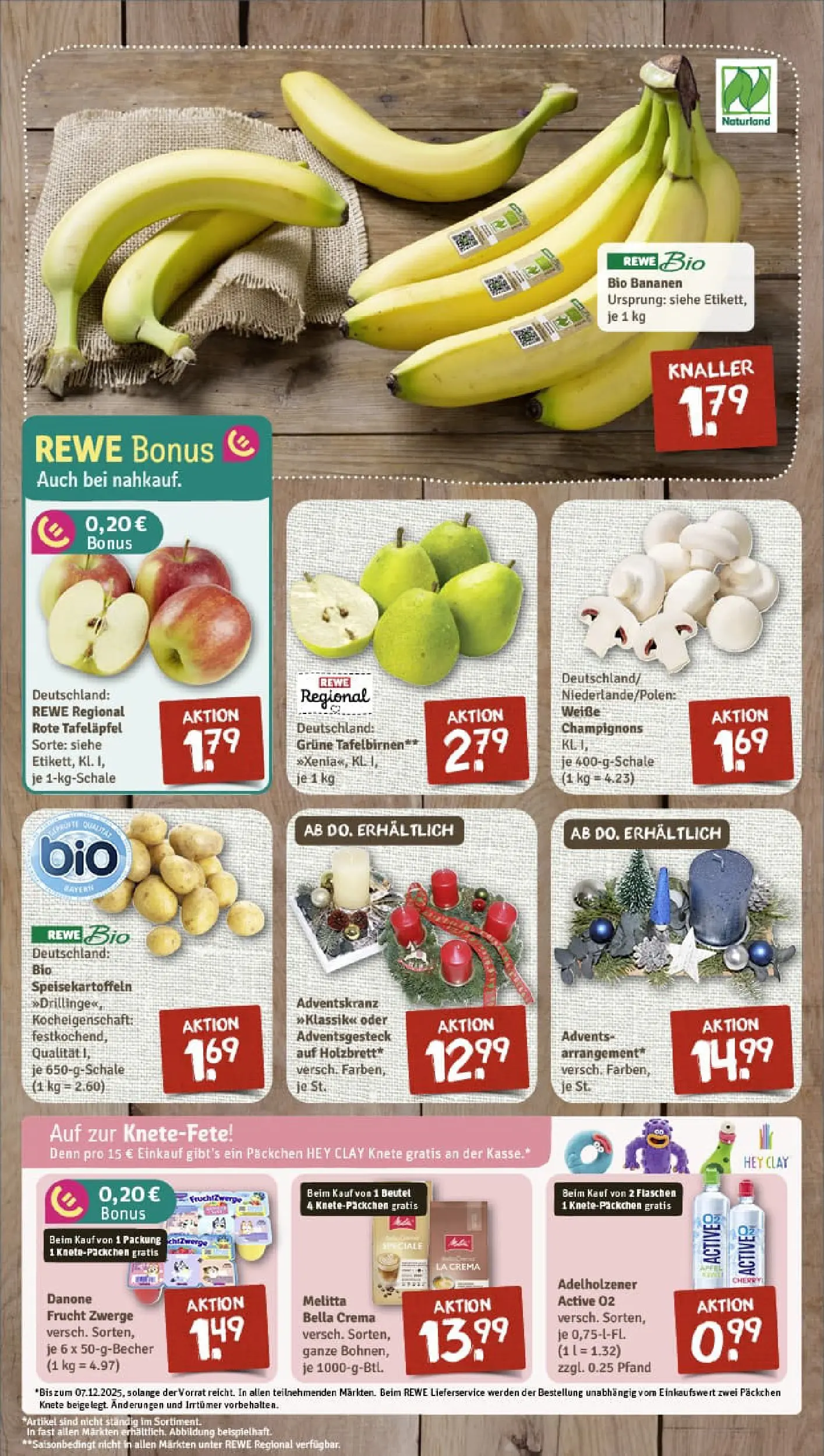 REWE Prospekt ab 17.11.2025 zum Blättern » Angebote | Seite: 3 | Produkte: Melitta, Bananen, Apple, Champignons