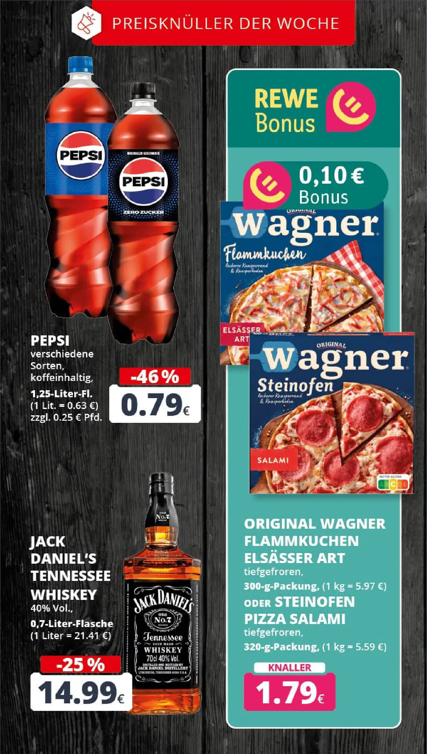 REWE Prospekt ab 17.11.2025 zum Blättern » Angebote | Seite: 4 | Produkte: Pepsi, Salami, Pizza, Whiskey