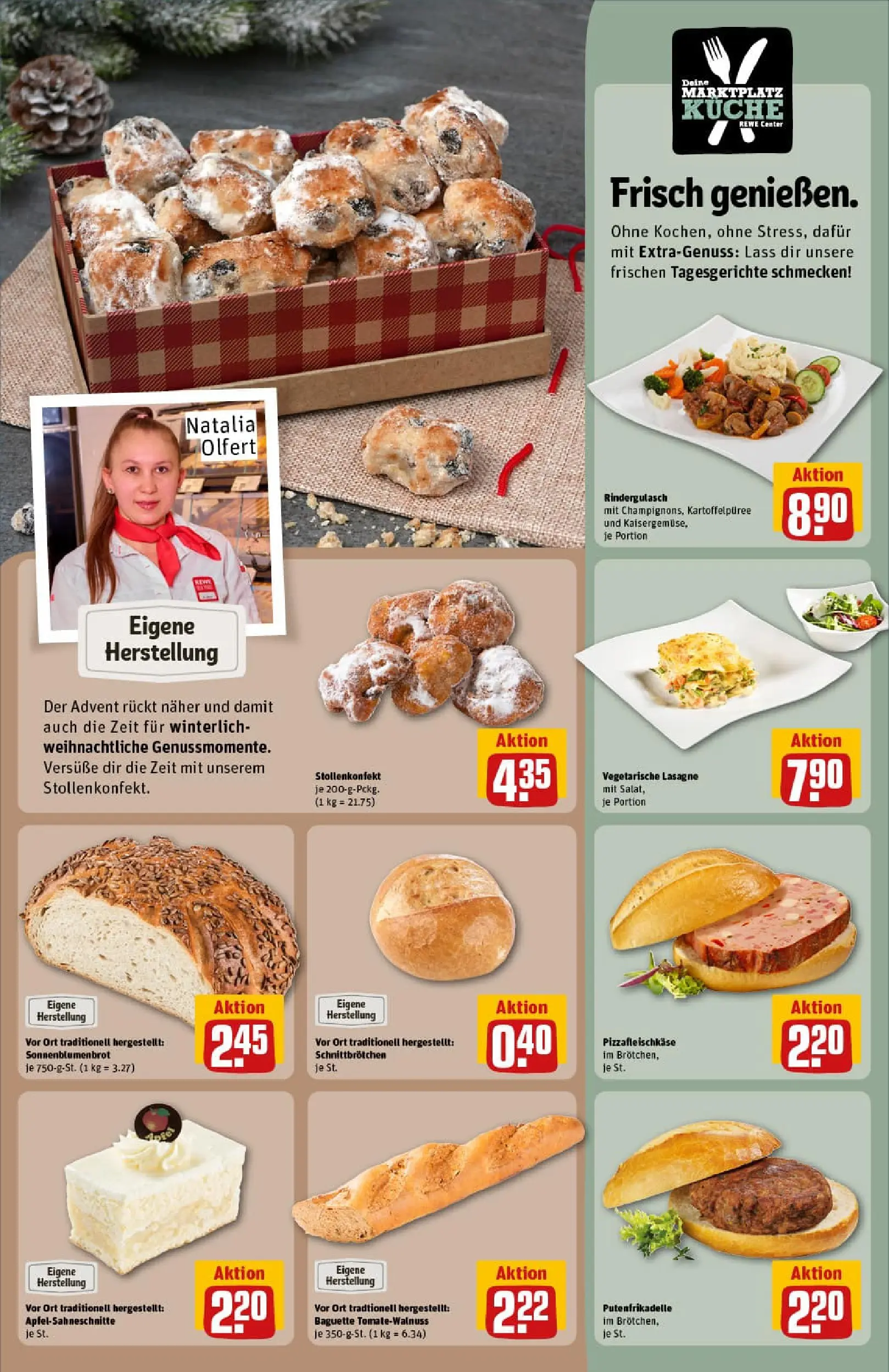 REWE Prospekt ab 17.11.2025 zum Blättern » Angebote | Seite: 13 | Produkte: Rindergulasch, Küche, Baguette, Apple