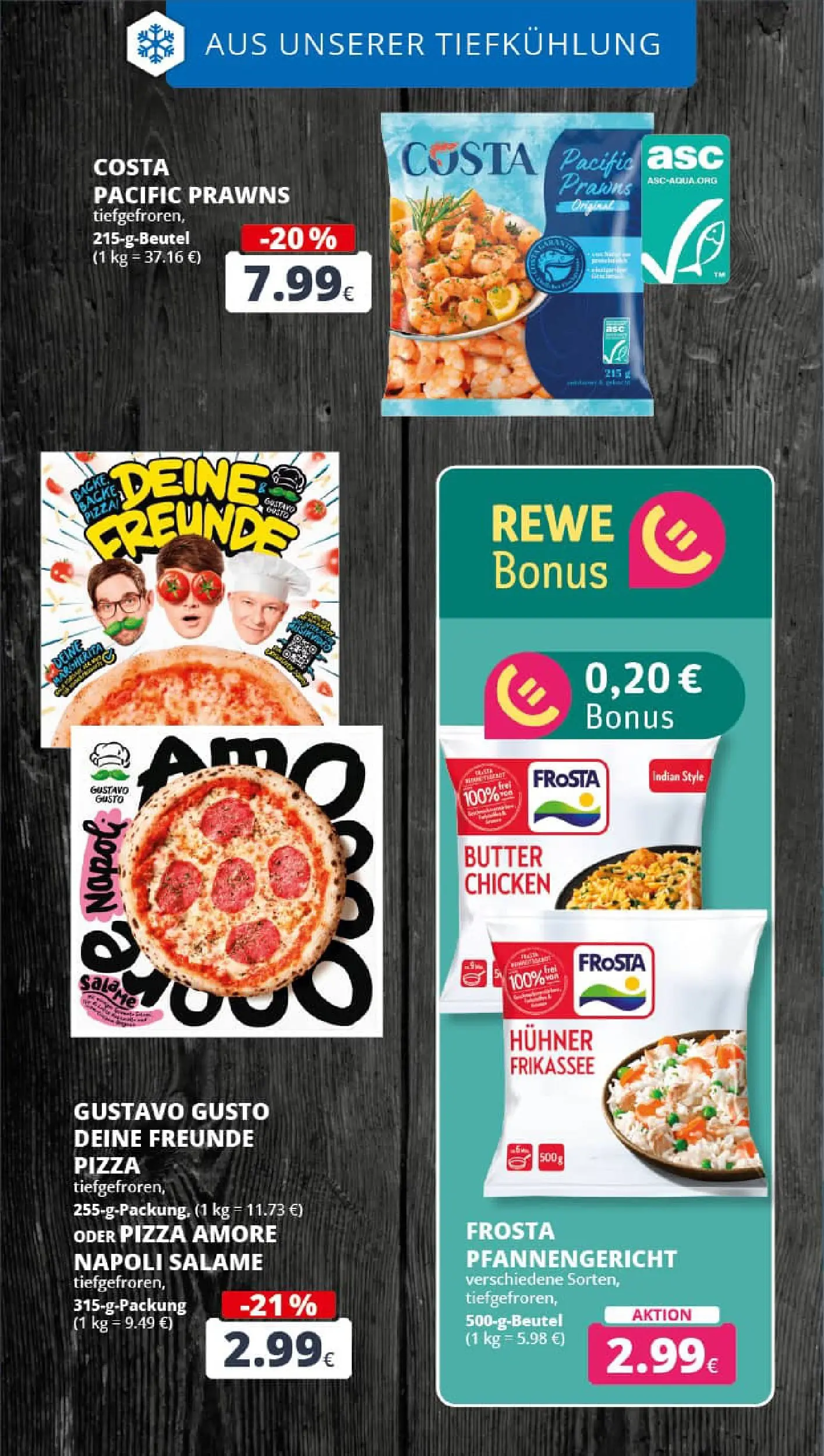 REWE Prospekt ab 17.11.2025 zum Blättern » Angebote | Seite: 19 | Produkte: Gustavo gusto, Butter, Frosta, Pizza