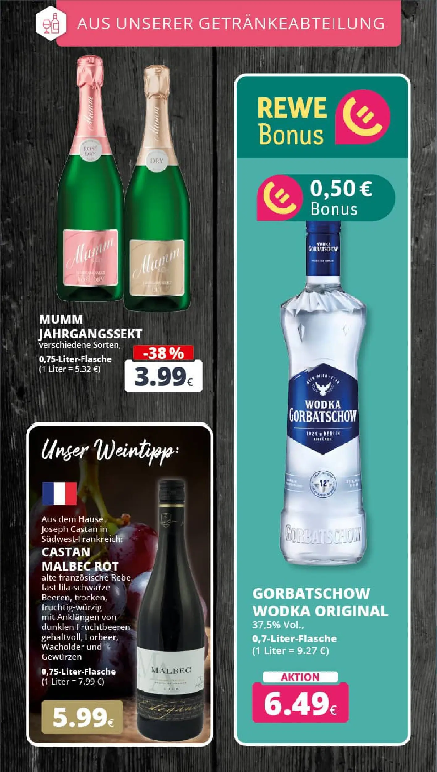 REWE Prospekt ab 17.11.2025 zum Blättern » Angebote | Seite: 23 | Produkte: Wodka gorbatschow, Vodka, Wodka